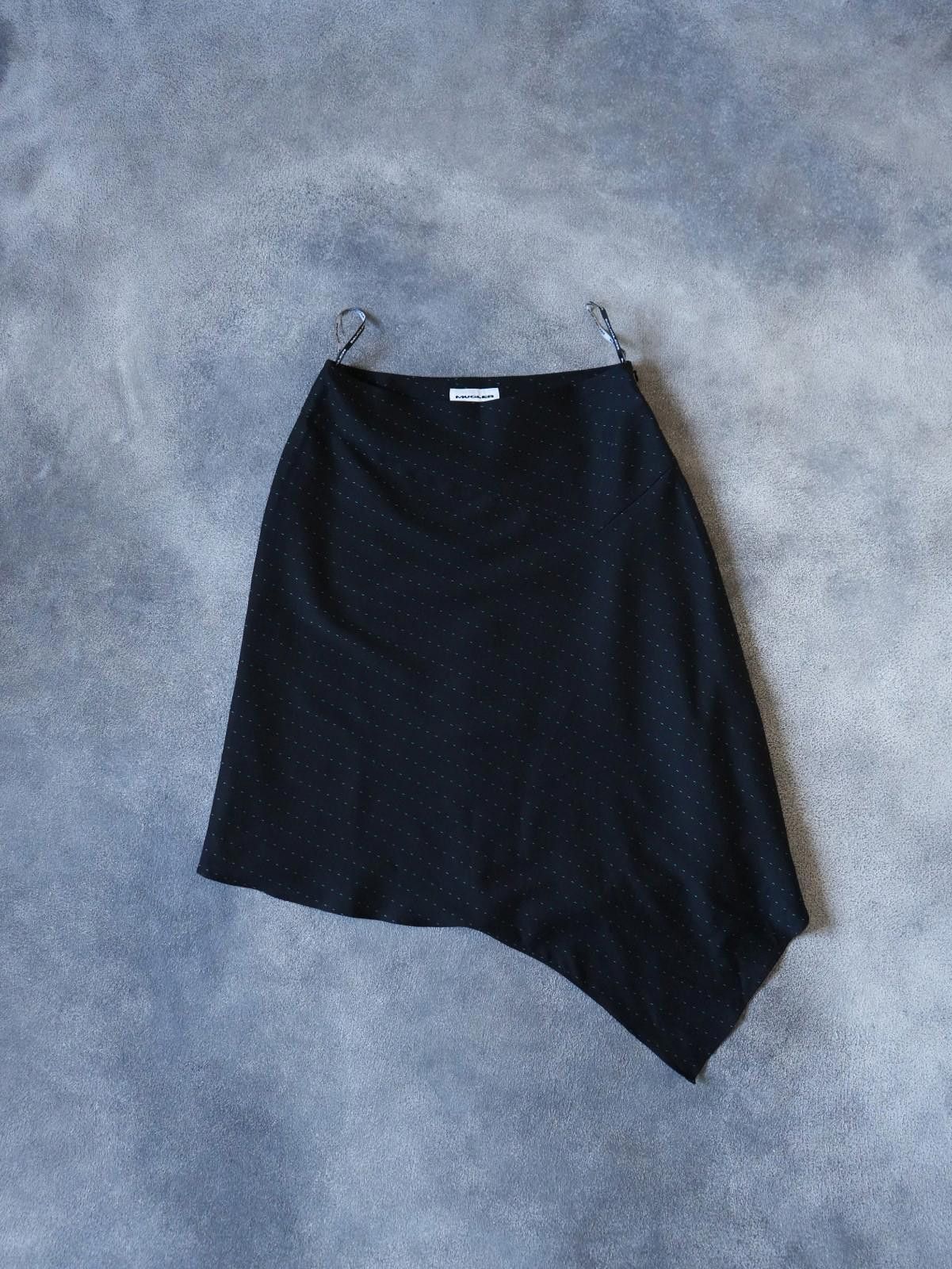 Thierry Mugler 2000s Mugler Asymmetric Dash Dot Skirt VINTAGE Women Size Size 28" / US 6 / IT 42 - 3 Thumbnail