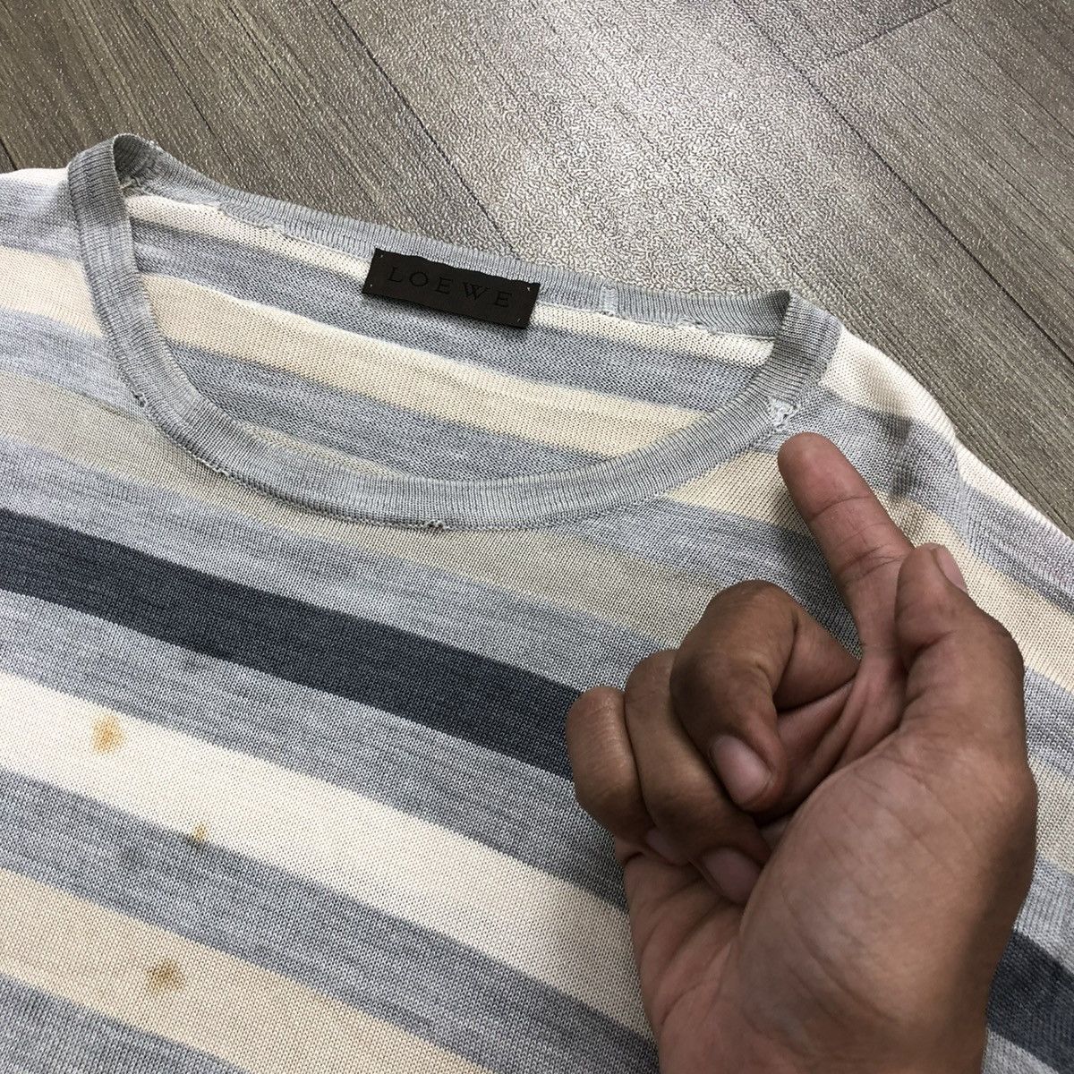 Loewe 🇮🇹 1990s Loewe 3D Striped Multicolor Longsleeve Tee Size US M / EU 48-50 / 2 - 11 Thumbnail