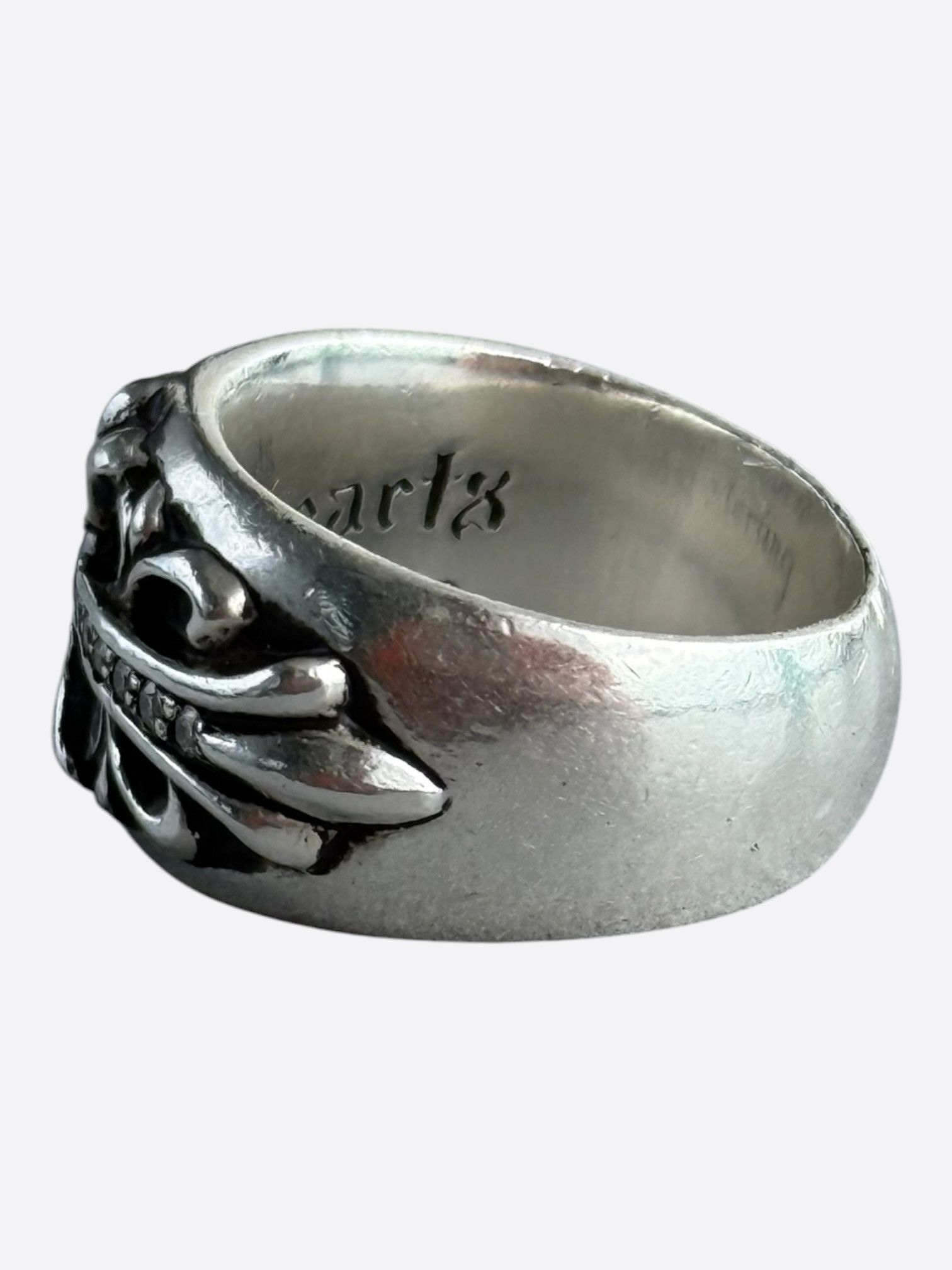 Chrome Hearts Chrome Hearts Silver & Diamond Keeper Cross Floral Ring Size ONE SIZE - 3 Thumbnail