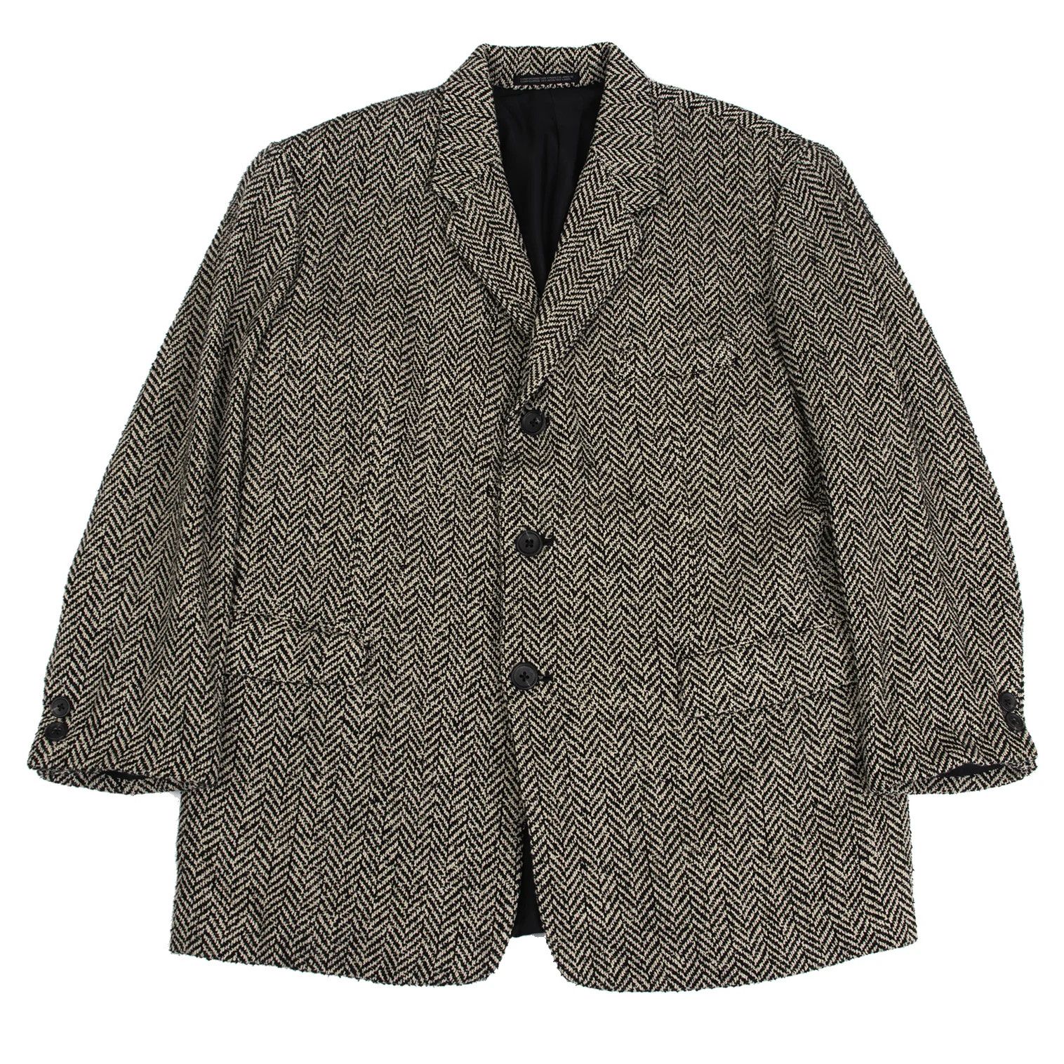 Yohji Yamamoto Yohji Yamamoto Houndstooth T Jacket Black Beige Size US S / EU 44-46 / 1 - 1 Thumbnail