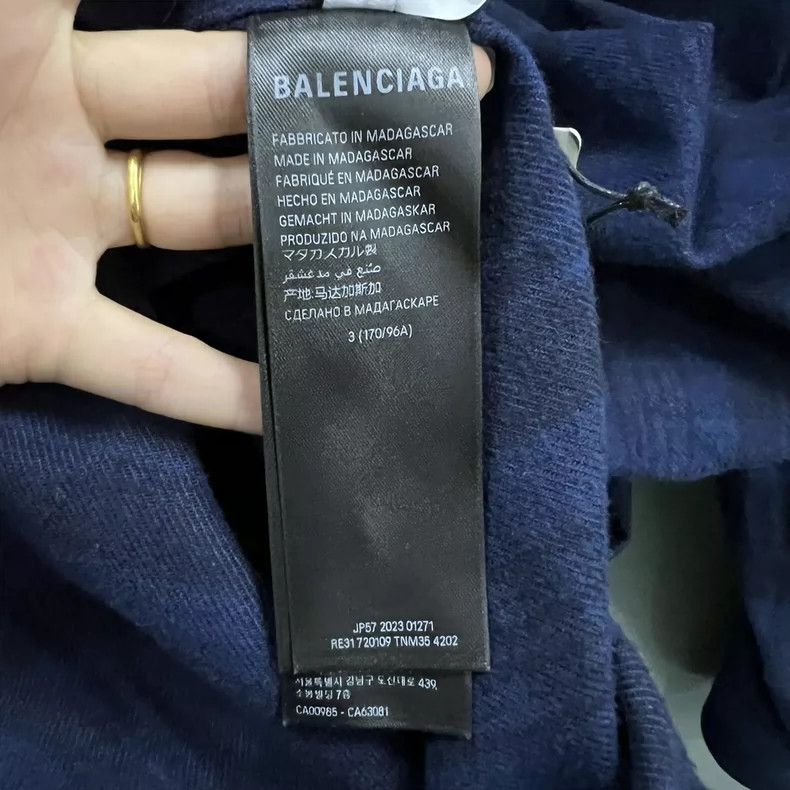 Balenciaga Balenciaga Blue Plaid Detail Long Sleeve Shirt Size US L / EU 52-54 / 3 - 4 Thumbnail