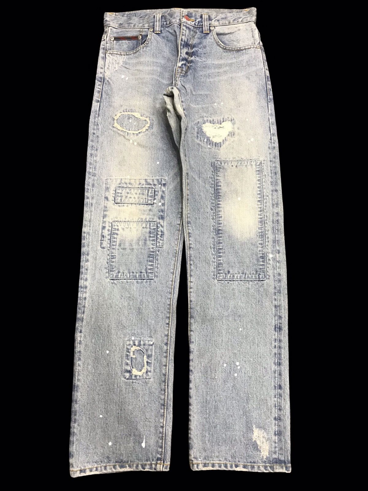 Designer 💥ULTRA RARE💥JPRESS HEAVY PATCHWORK DISTRESSED DENIM F138 Size US 32 / EU 48 - 1 Thumbnail