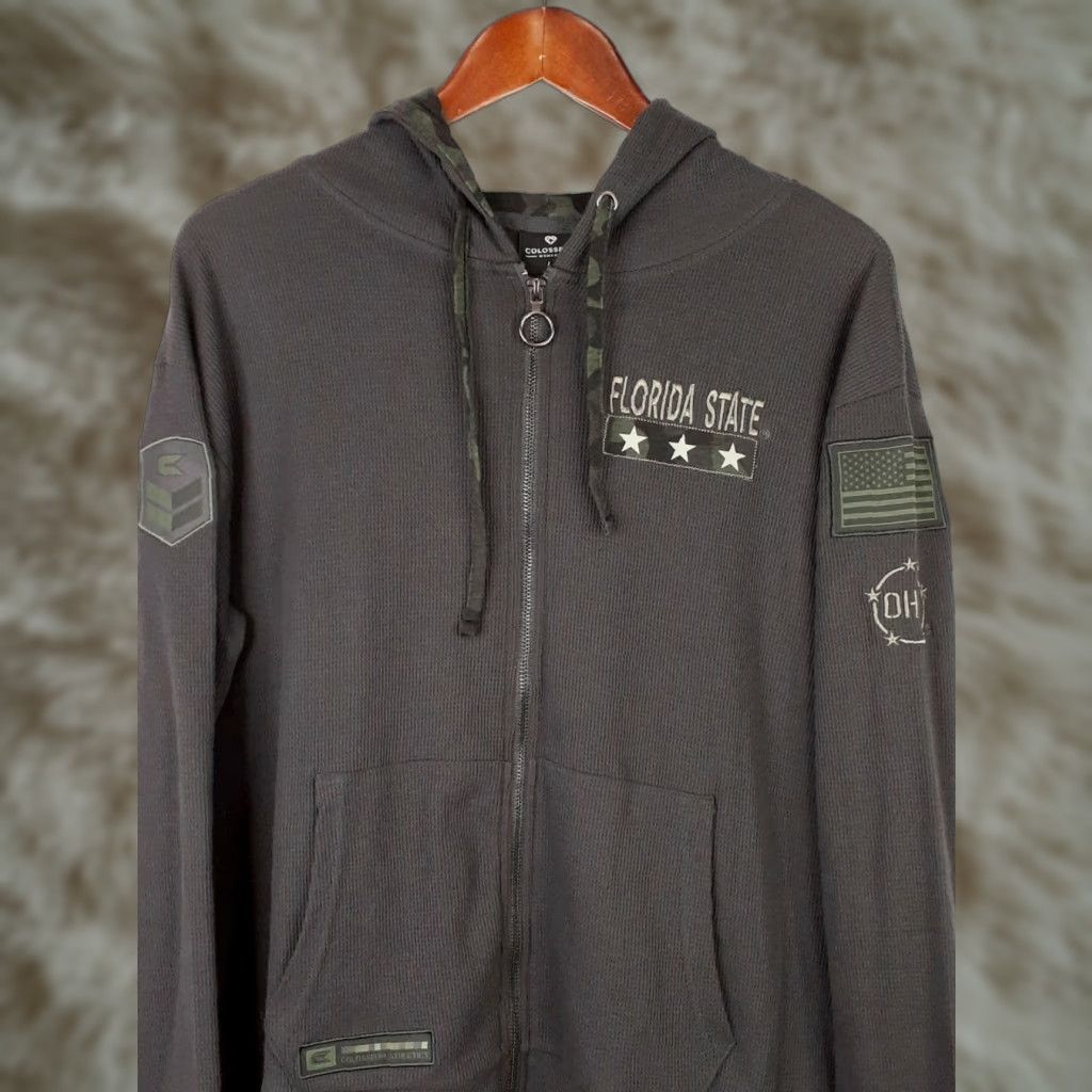 Vintage VINTAGE Florida State OHT Full Zip Waffle Knit Camo Hoodie Lightweight Womens Medium Size M / US 6-8 / IT 42-44 - 1 Thumbnail