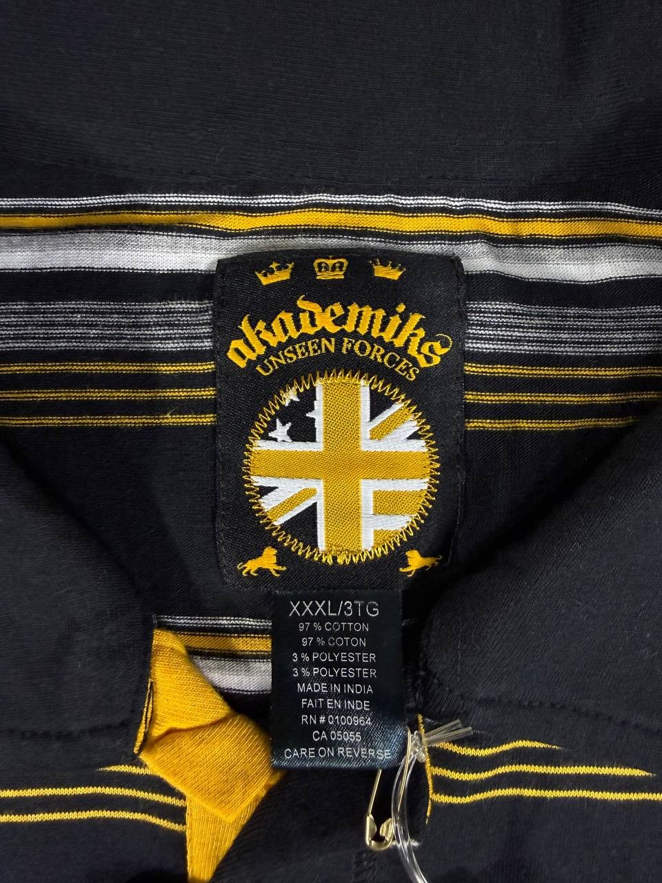 Akademiks Akademiks Y2K Polo Shirt 3XL Black Striped Hip Hop Skate Size US XXL / EU 58 / 5 - 10 Thumbnail