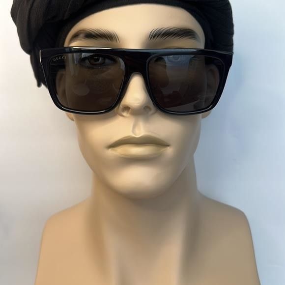 Gucci 💯 - Authentic- New-GUCCI Grey /Black Browline Men's Sunglas Size ONE SIZE - 9 Thumbnail