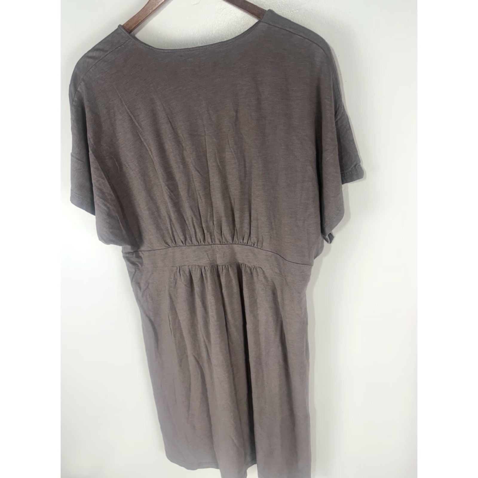 Vintage Garnet Hill Gray Knit A-Line Dress Womens Size M Empire Waist Dolman Sleeve Casual Size M / US 6-8 / IT 42-44 - 4 Thumbnail