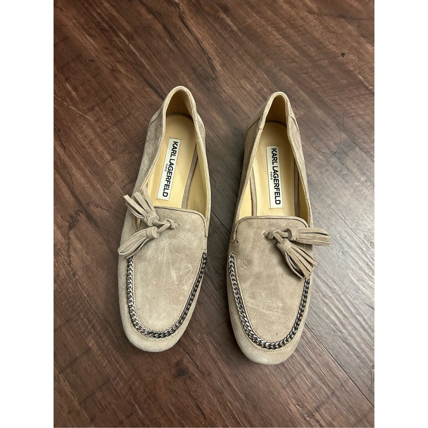 Karl Lagerfeld Karl Lagerfeld Paris Bari Leather Loafers Taupe Shoes, Size Size US 6 / IT 36 - 8 Thumbnail