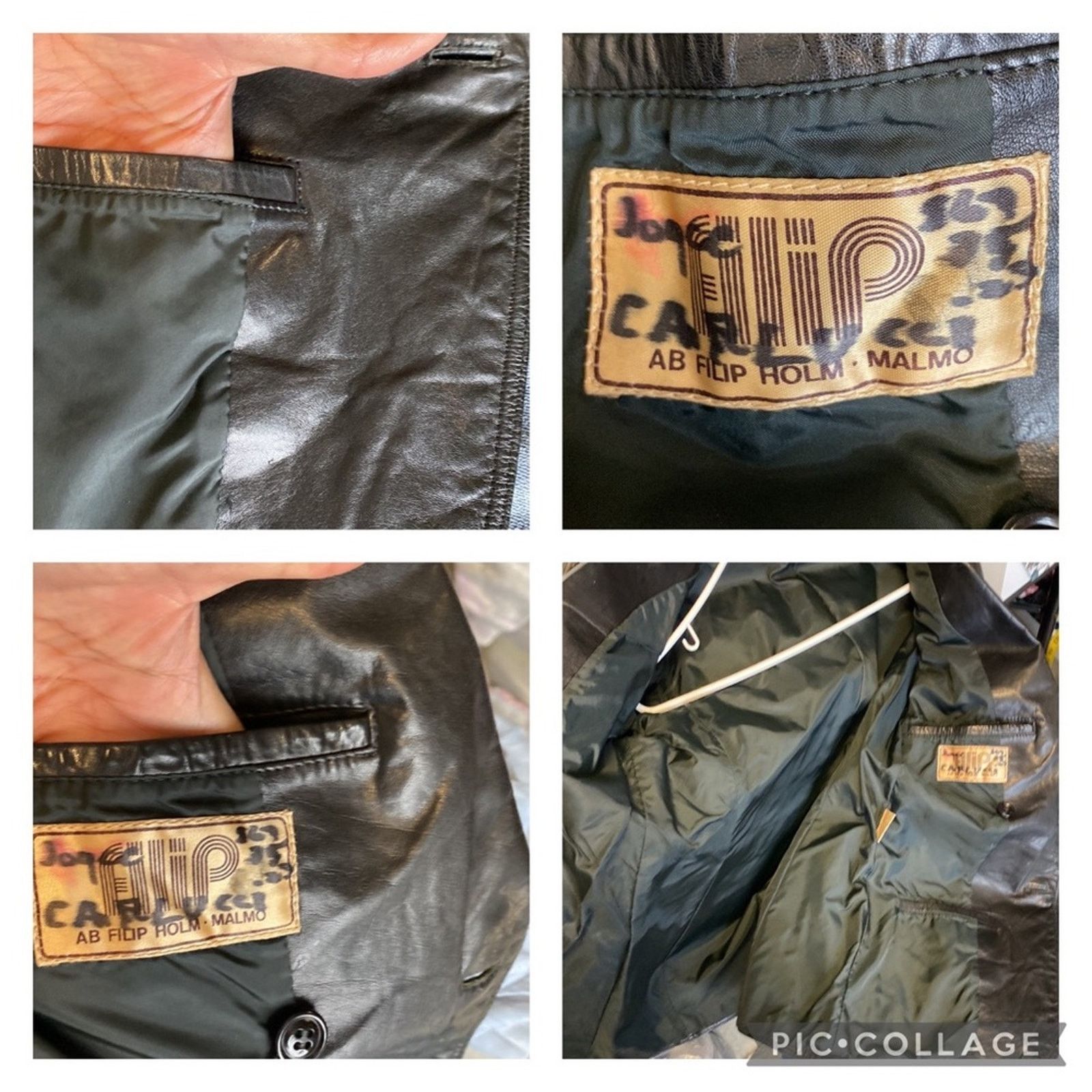 Vintage Vintage AB Flip Holm black leather double breasted jacket Size M / US 6-8 / IT 42-44 - 12 Thumbnail