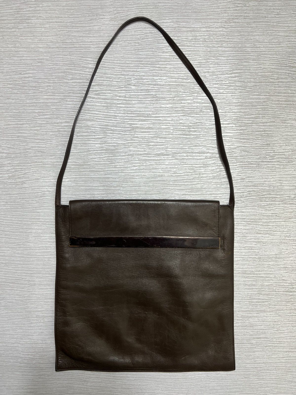 Gucci Gucci - Tom Ford - Brown Leather Shoulder Bag Size ONE SIZE - 1 Thumbnail