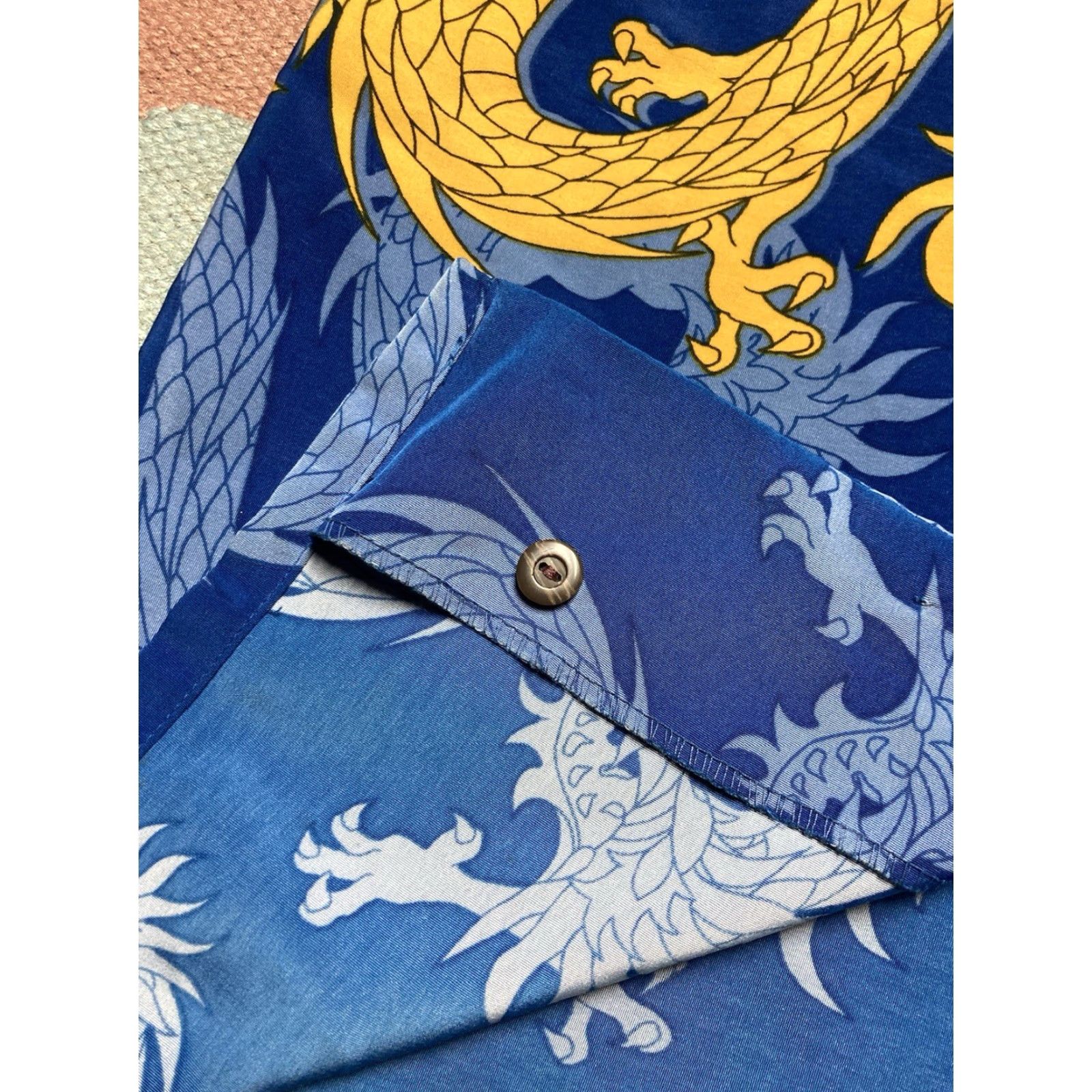 Vintage VINTAGE Button-Up Shirt dragon all over print JNCO tribal ricky adult Small Blue Mens Short Sleeve M Size US S / EU 44-46 / 1 - 4 Thumbnail