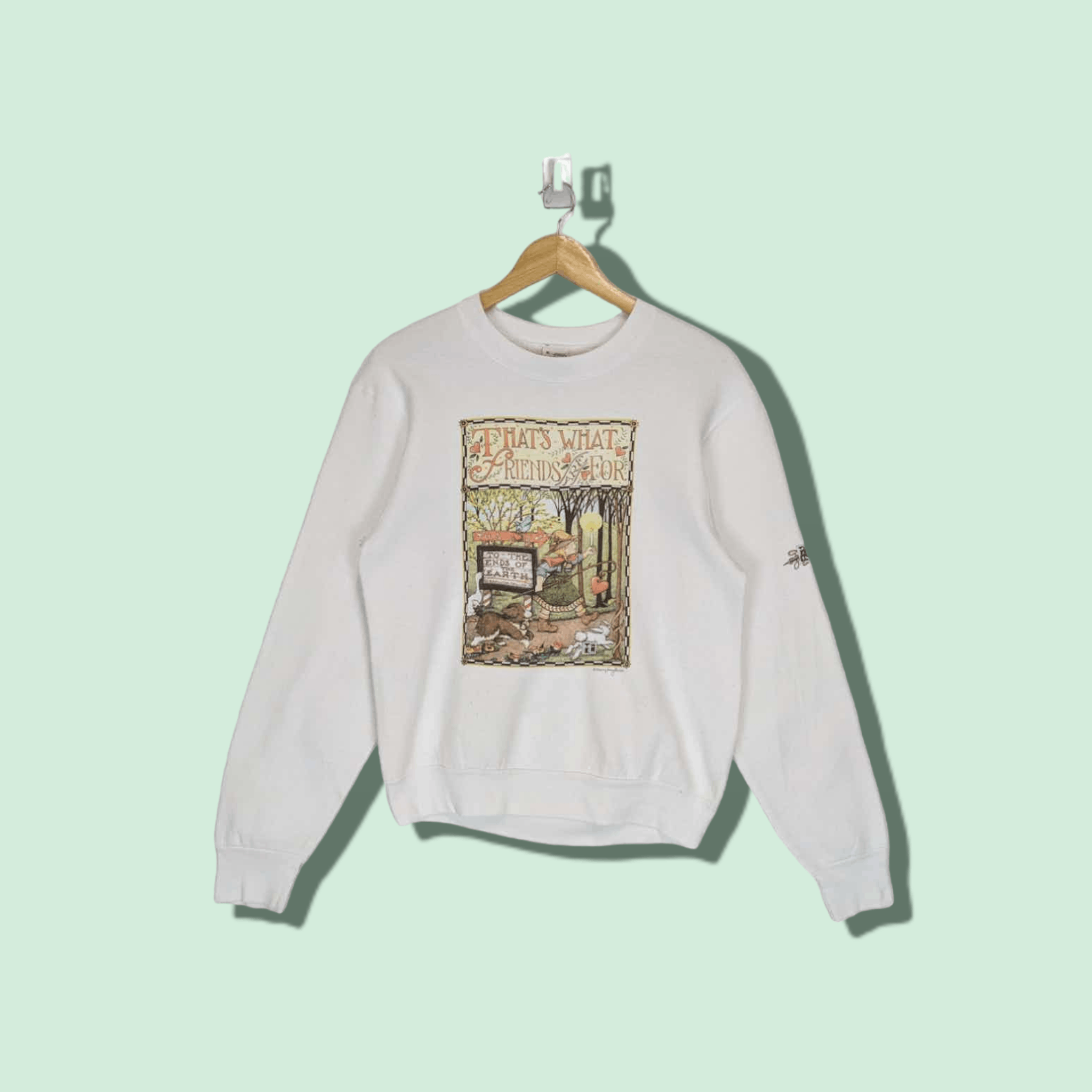 Fruit Of The Loom Vintage 90's FOTL Mary Engelbreit Book Art Artist Sweatshirt Size US S / EU 44-46 / 1 - 1 Thumbnail