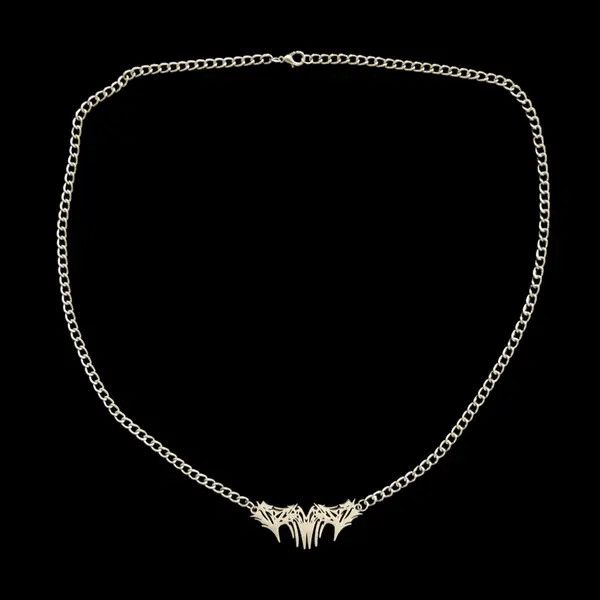 VIBE Spike Graffiti Chain Necklace Punk Gothic Chrome Rock Venom Size ONE SIZE - 8 Thumbnail