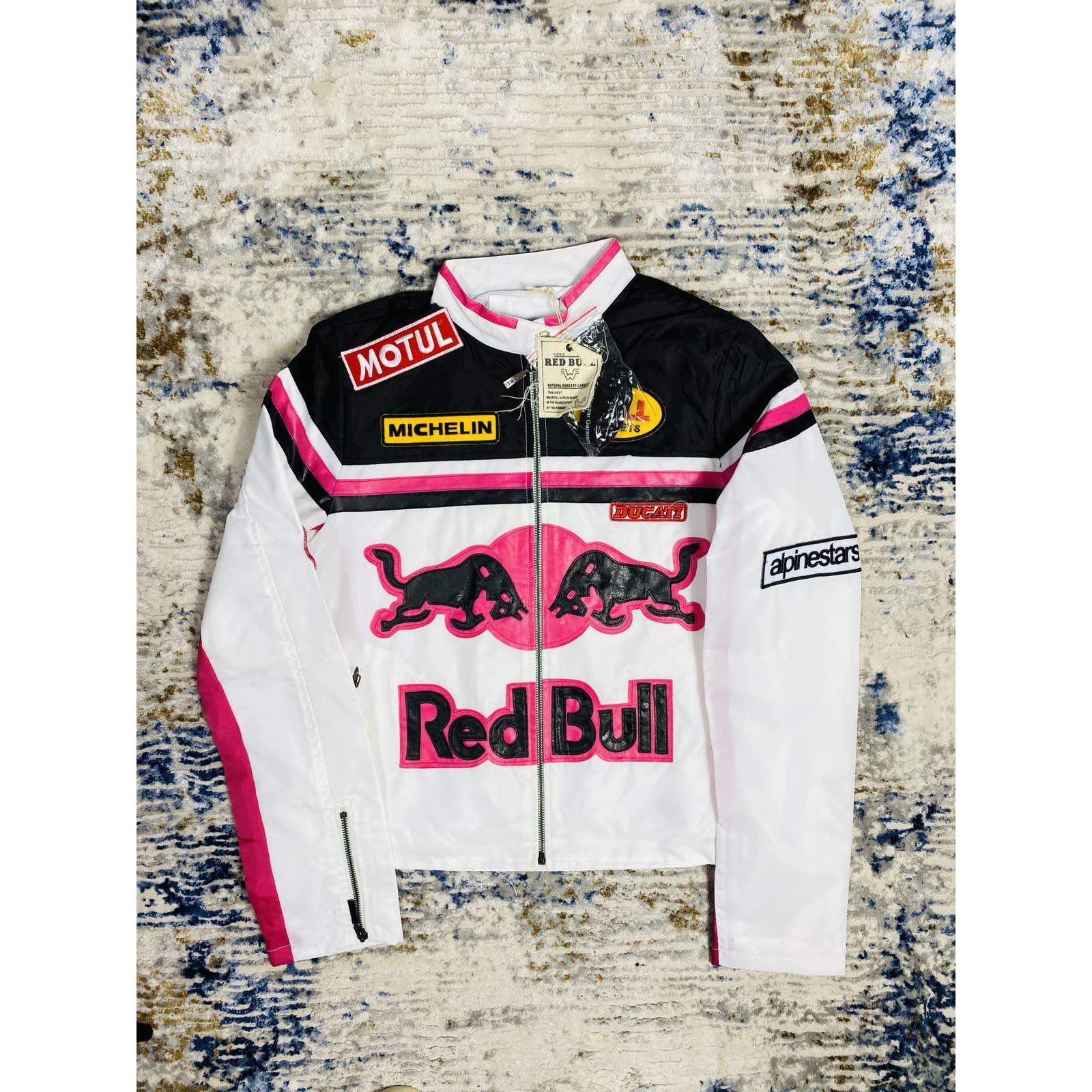 image of Racing x Red Bull Vintage Red Bull Jacket Leather in White, Men's (Size Large)