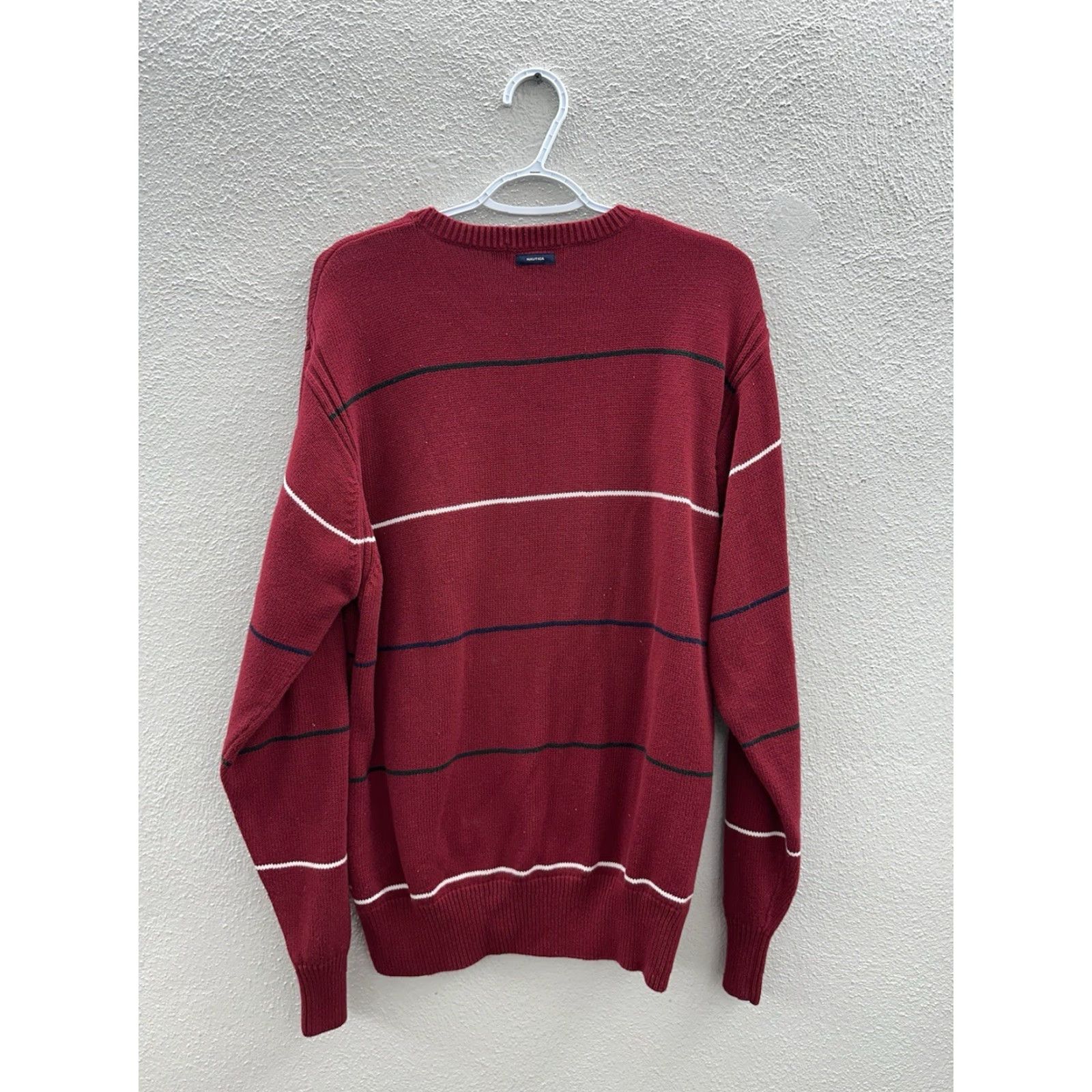 Nautica Nautica Sweater Mens XL Red Striped Long Sleeve Knit Cotton Vintage Size US XL / EU 56 / 4 - 6 Thumbnail