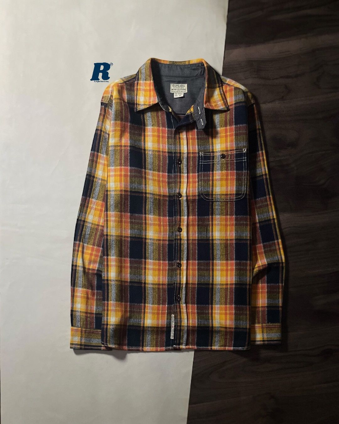 Work Flannel Shirt Double Pocket ESPEARA JAPAN Size M