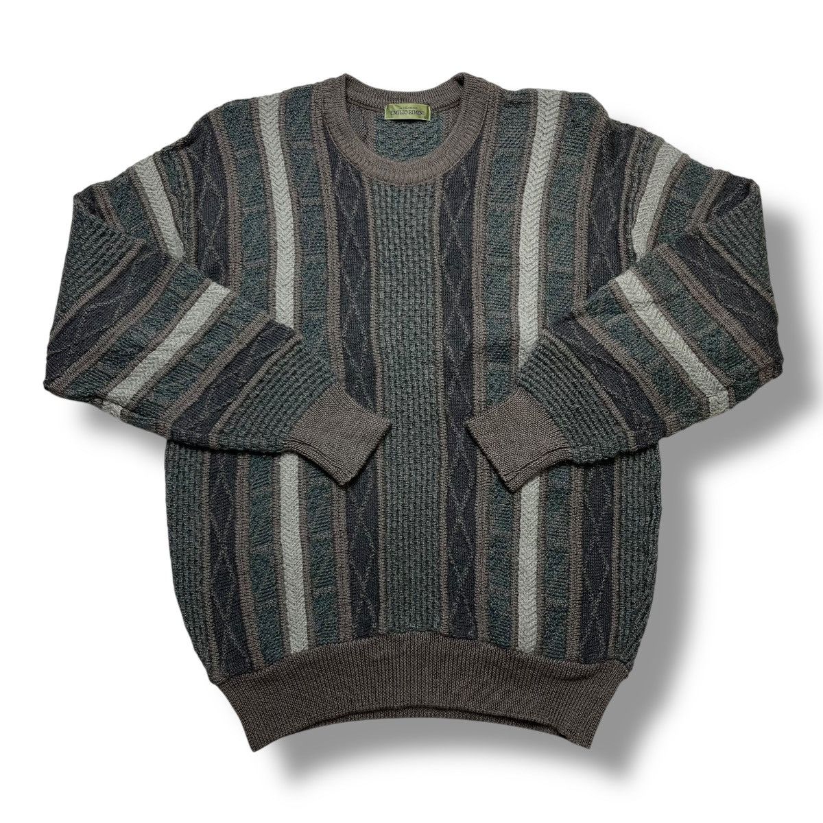 Designer Emilio Rimini coogi style cable knitwear Size US L / EU 52-54 / 3 - 1 Thumbnail