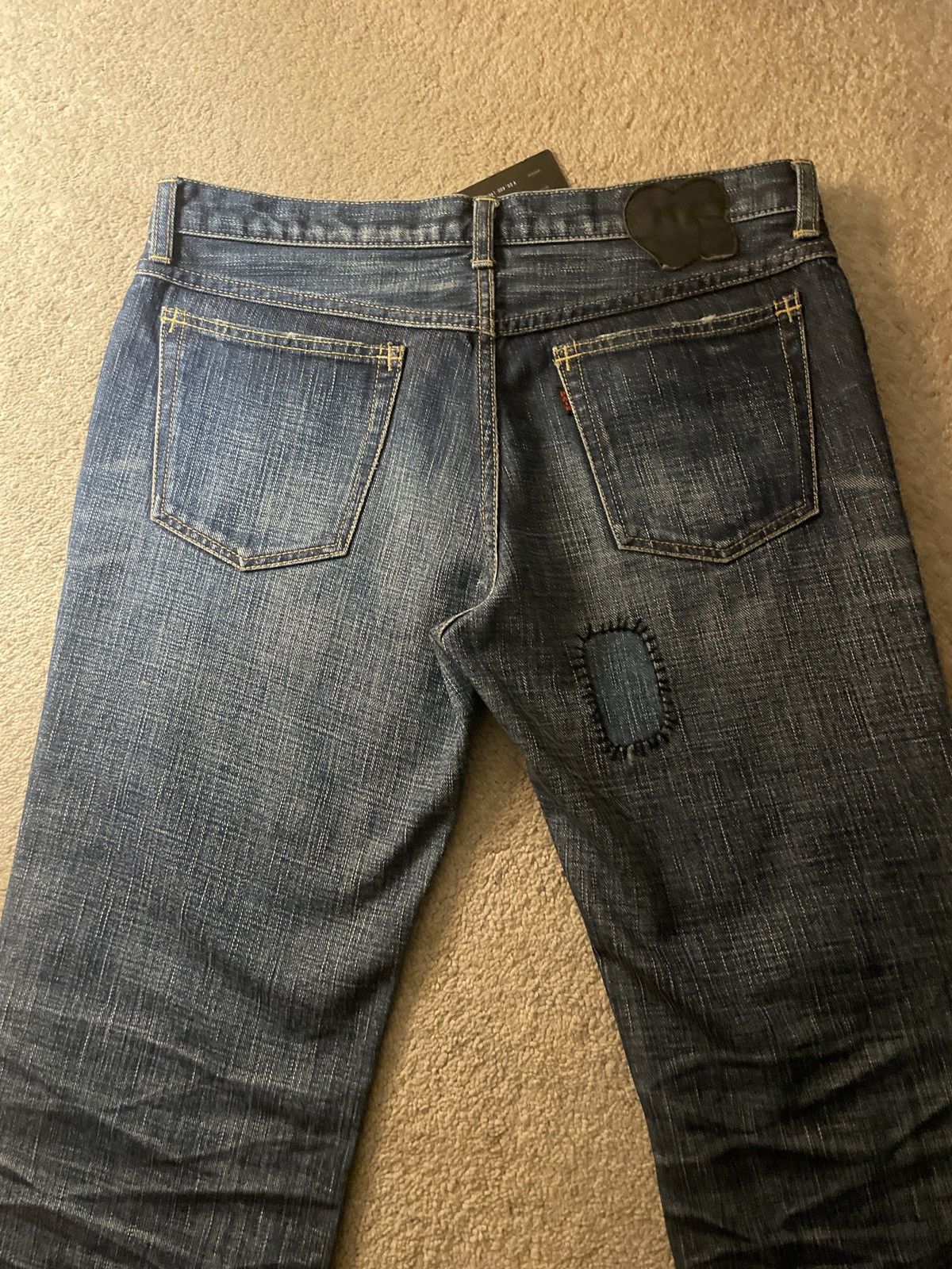 Number (N)ine SS05 Number (N)ine Red Yarn Denim Size US 31 - 5 Thumbnail