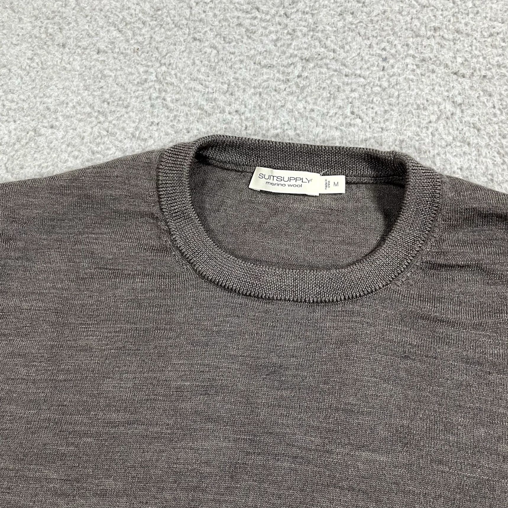 Suitsupply Suitsupply Sweater Mens M Gray Merino Wool Long Sleeve Crewneck Stretch Size US M / EU 48-50 / 2 - 3 Thumbnail