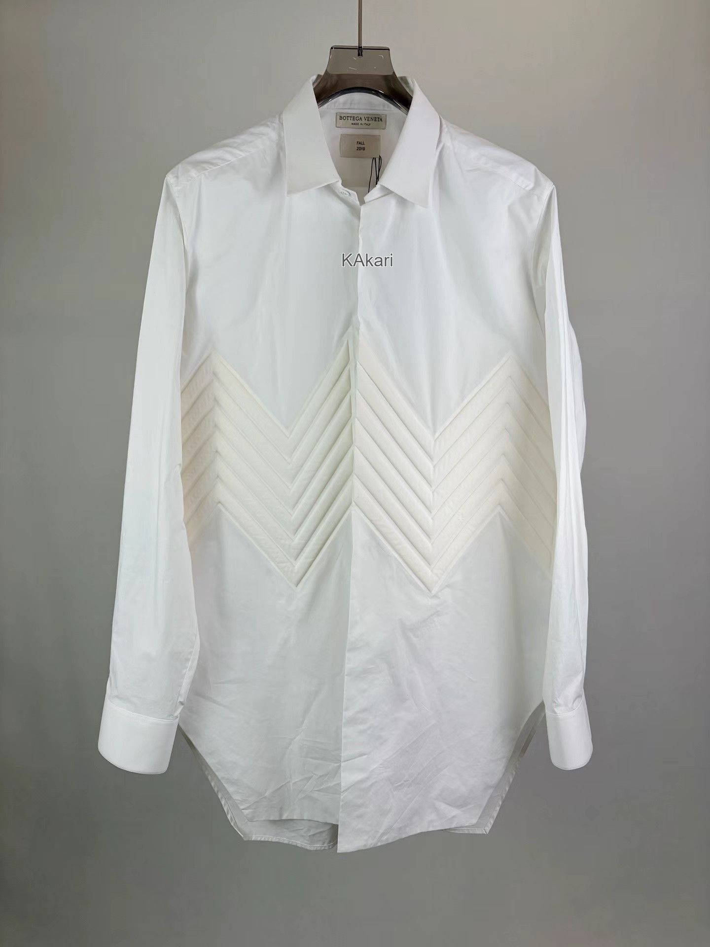 Bottega Veneta White Button-Up Shirt with Chevron Stitch Detail XS Size US XS / EU 42 / 0 - 1 Thumbnail