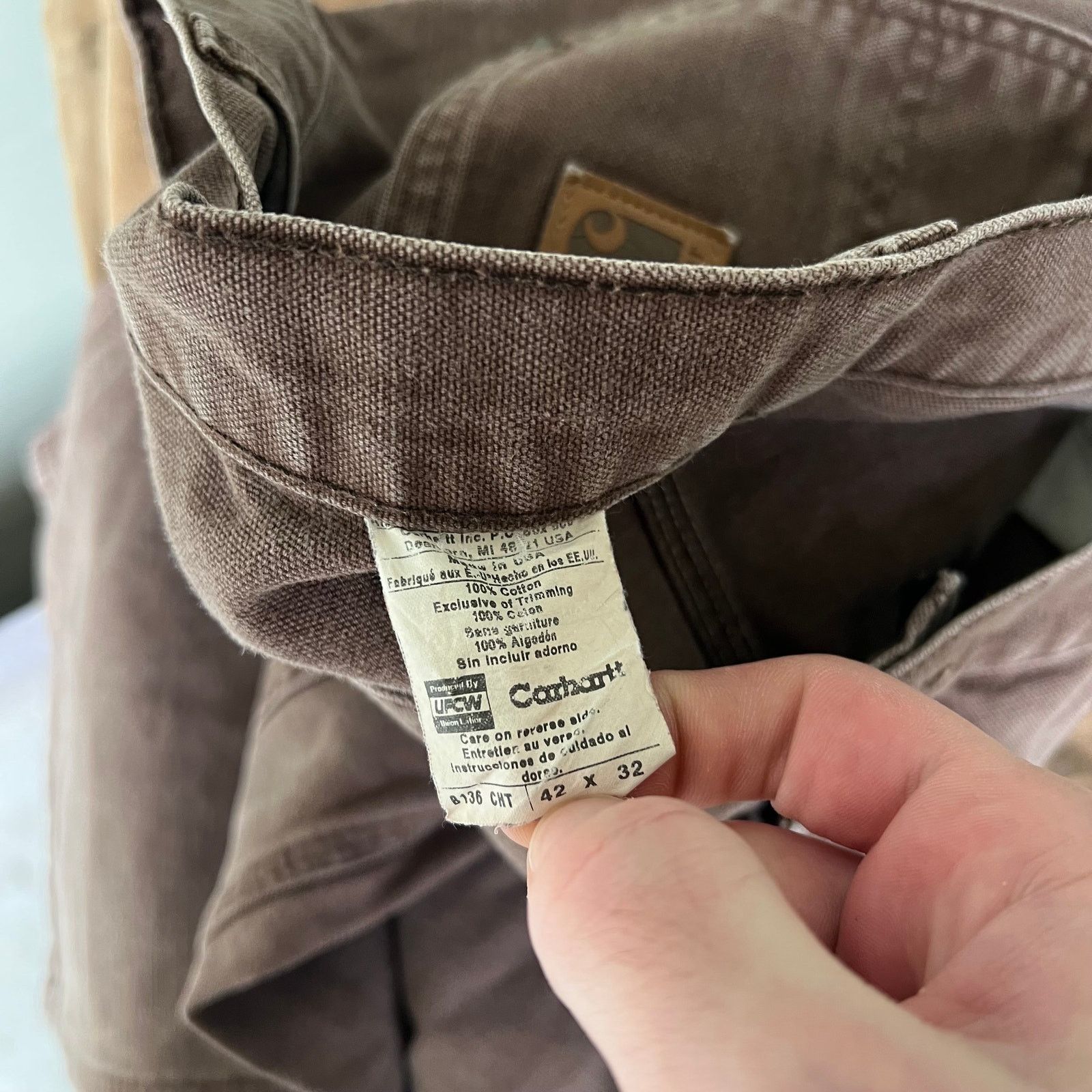 Carhartt × Vintage Vintage Y2K Carhartt B136 CHT brown double knee work pants Size US 39 - 5 Thumbnail