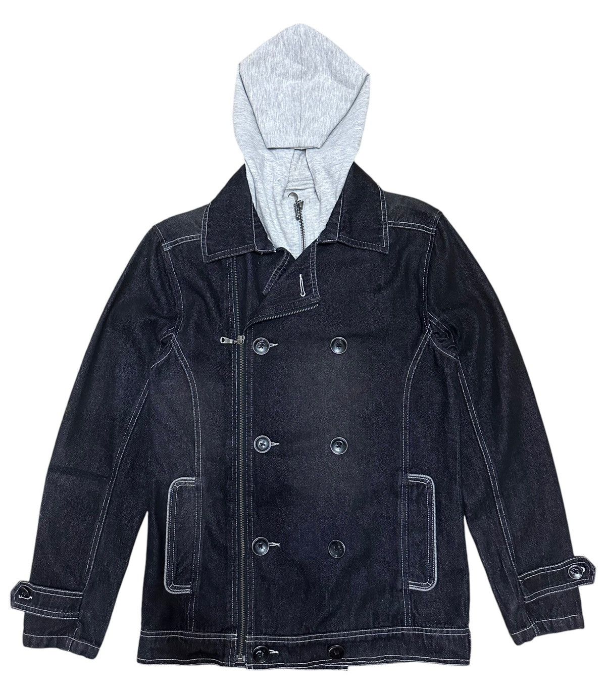 If Six Was Nine × Le Grande Bleu (L.G.B.) × Vintage RARE ‼️ LGB Semantic Design Asymmetrical Denim Jacket Size US S / EU 44-46 / 1 - 1 Thumbnail