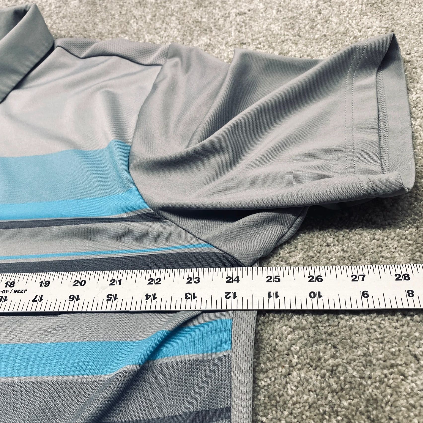 Adidas Adidas Climacool Polo Shirt Mens XL Gray Blue Striped Short Sleeve Shirt Polo - Adidas Climacool - Mens XL - Multicolor Stripe Shirt Size US XL / EU 56 / 4 - 6 Thumbnail