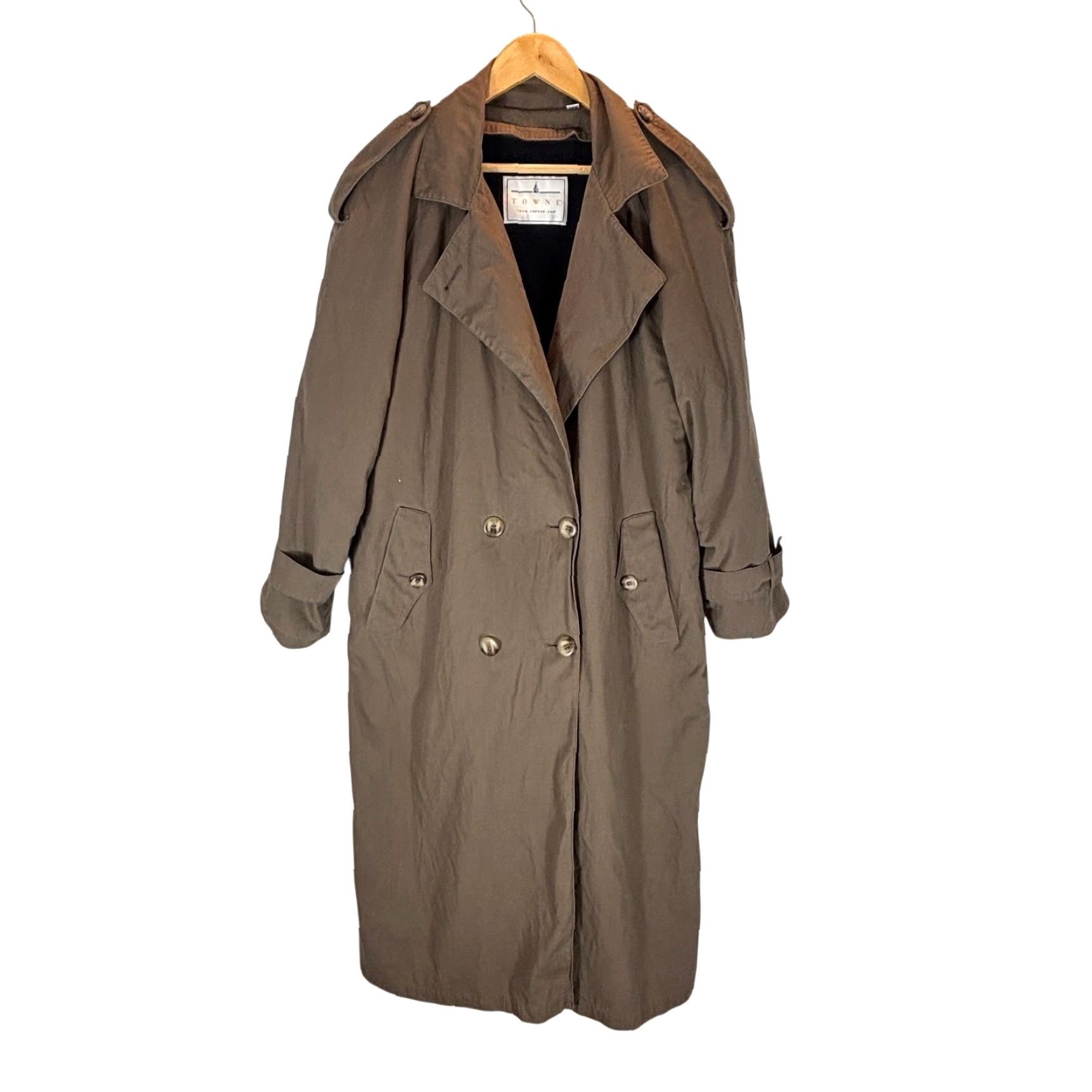Vintage VINTAGE Towne by London Fog Trench Coat Womens 18 Reg Brown Belted Made in USA Size XXL / US 16-18 / IT 52-54 - 2 Thumbnail