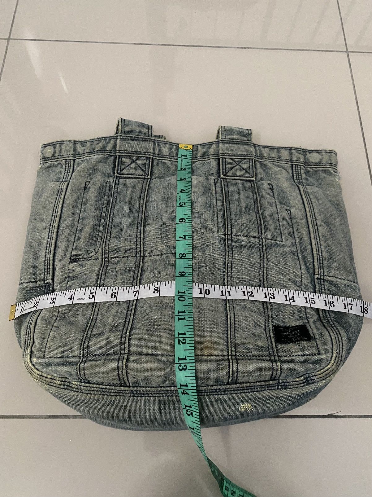 Porter × Vintage VTG PORTER DISTRESSED DENIM TOTE BAG Size ONE SIZE - 14 Thumbnail