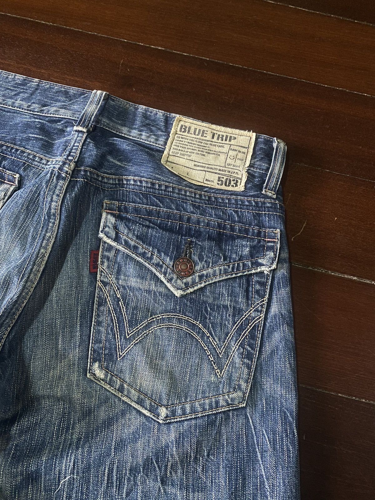 If Six Was Nine EDWIN 503 BLUE TRIP FLARE BOOTCUT DENIM Size US 36 / EU 52 - 20 Thumbnail