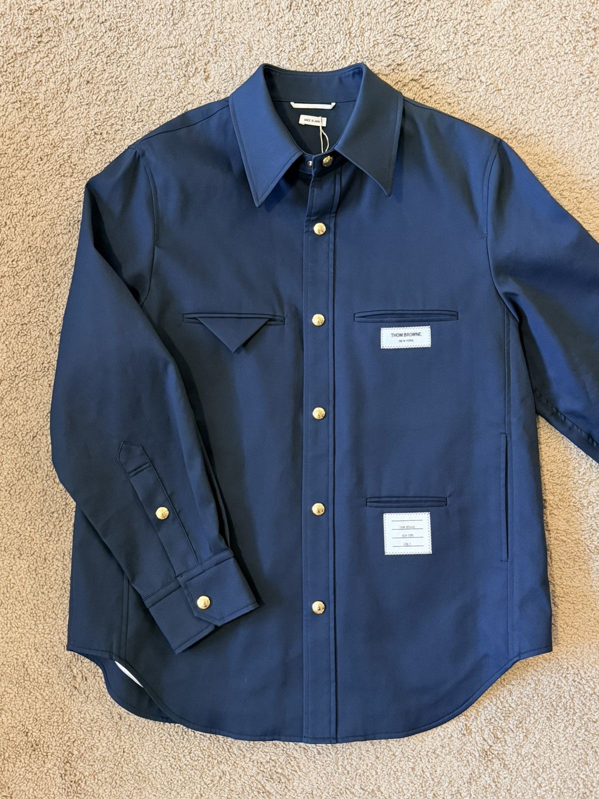 Thom Browne [NWT] Thom Browne Inside-Out Mackintosh Shirt Jacket - Navy Size US M / EU 48-50 / 2 - 2 Thumbnail