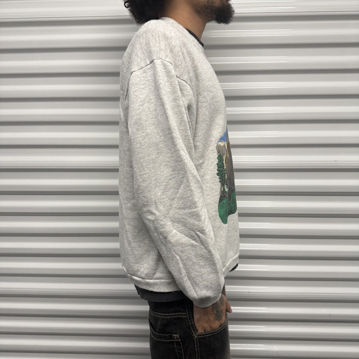 Other Vintage 90's Grey Deer Wildlife Nature Sweatshirt Size US L / EU 52-54 / 3 - 3 Thumbnail