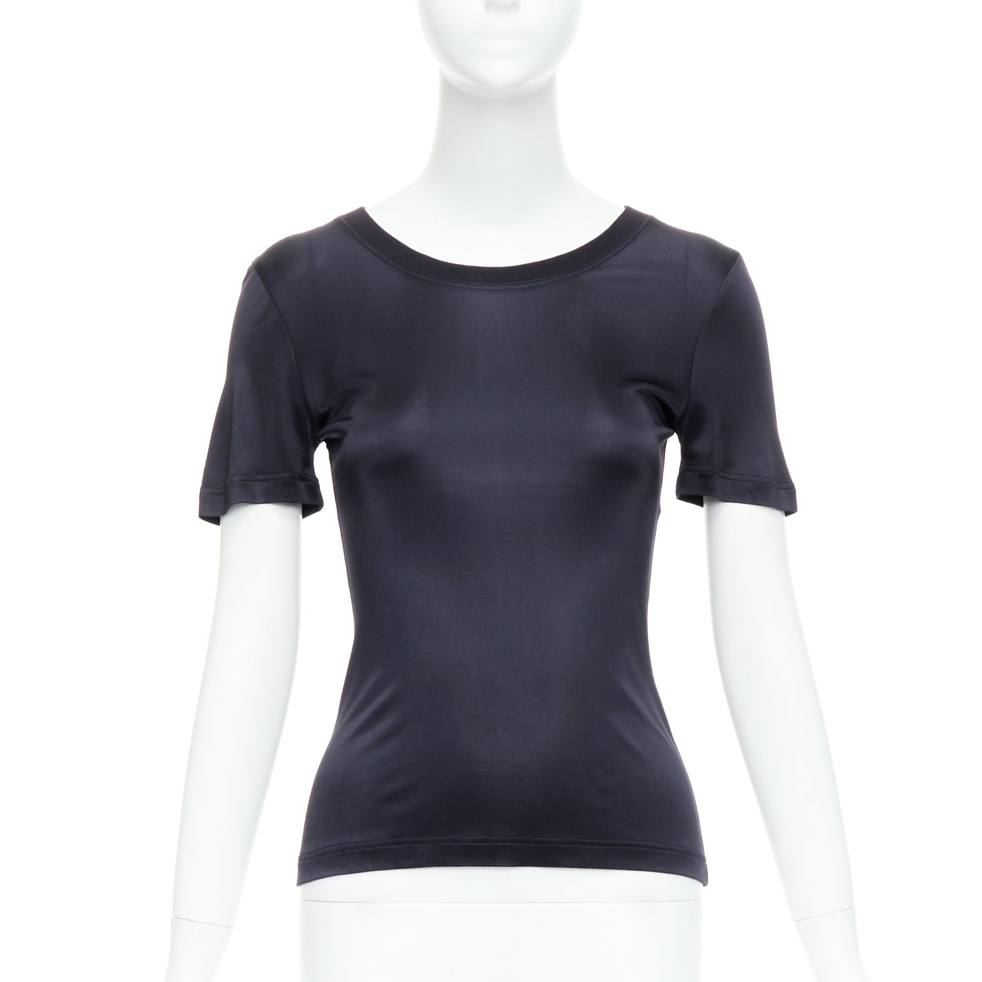 Versace GIANNI VERSACE Vintage black round neck slinky short sleeve top IT38 XS Size XS / US 0-2 / IT 36-38 - 1 Thumbnail