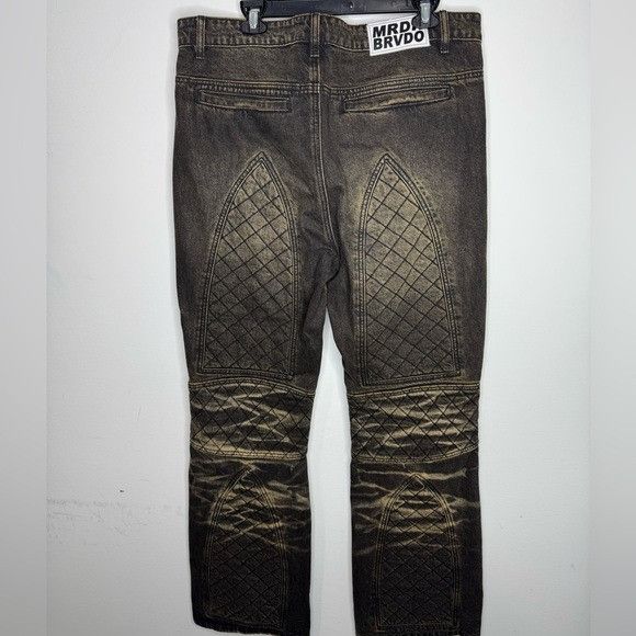 Who Decides War Who Decides War Moto Quilted Straight Jeans Tan Coal Men’s 3 Size US 36 / EU 52 - 6 Thumbnail
