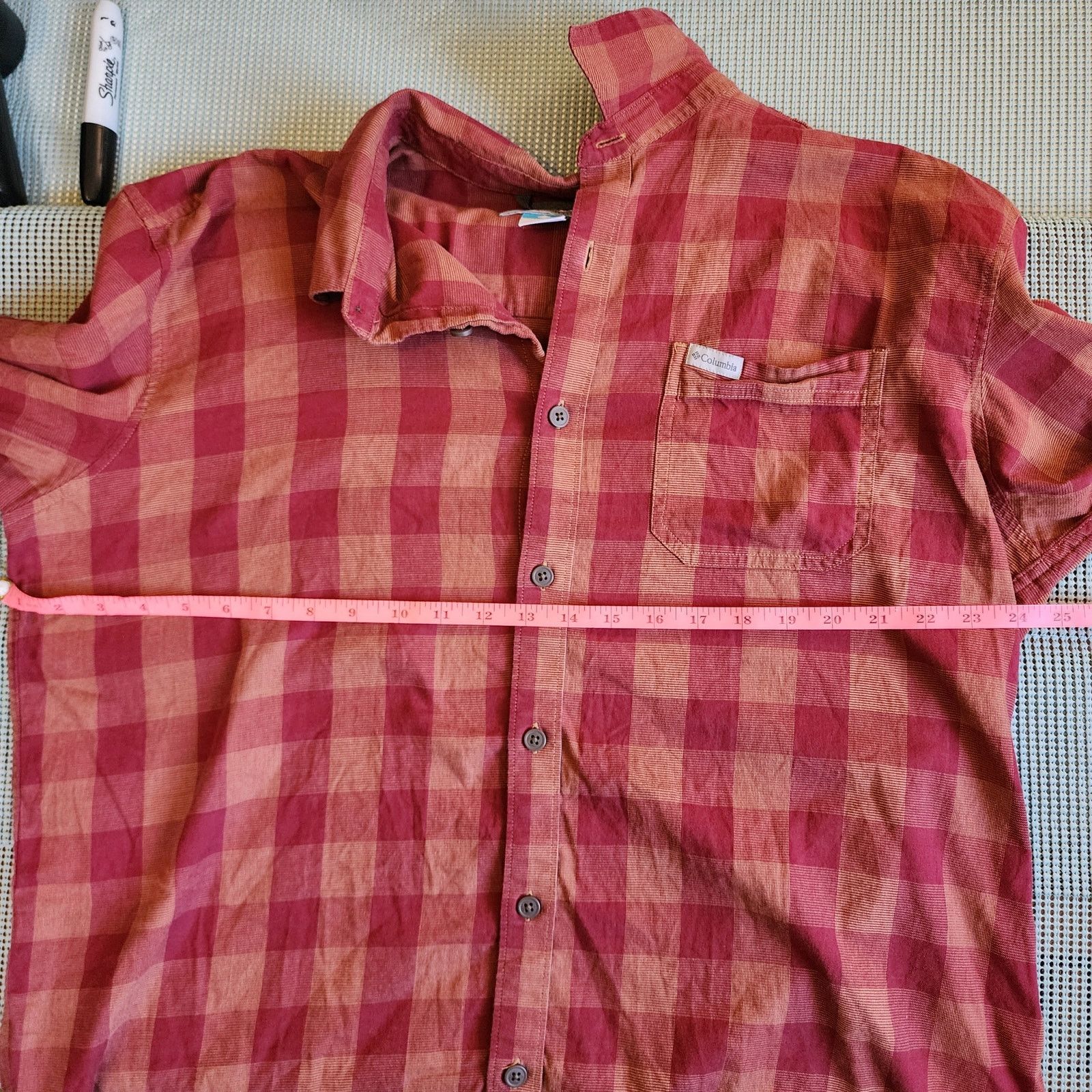 Columbia Columbia Men's XL Red Plaid Long Sleeve Shirt India Size US XL / EU 56 / 4 - 3 Thumbnail