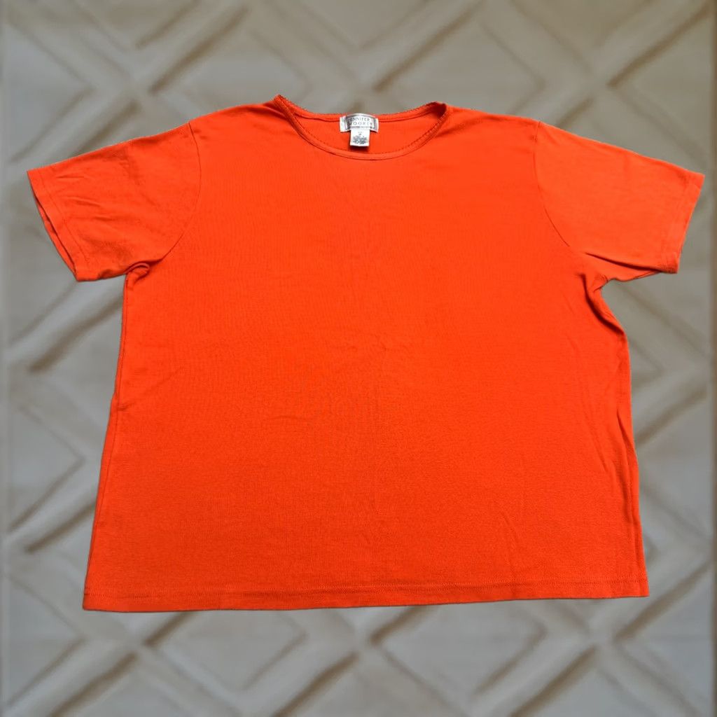 MooRER Jennifer Moore Basic T-Shirt Womens M Orange Crew Neck Short Sleeve Tee Top Size M / US 6-8 / IT 42-44 - 1 Thumbnail