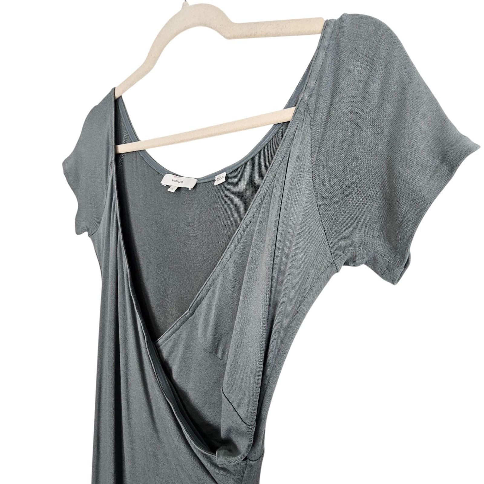 Vince Vince Womens Faux Wrap Surplice Midi Dress M Designer Size M / US 6-8 / IT 42-44 - 6 Thumbnail