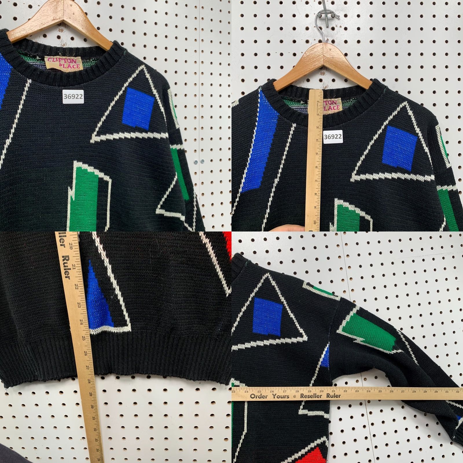 Vintage VINTAGE Clifton Place Sweater Womens Medium Black Abstract USA 80s Size M / US 6-8 / IT 42-44 - 8 Thumbnail