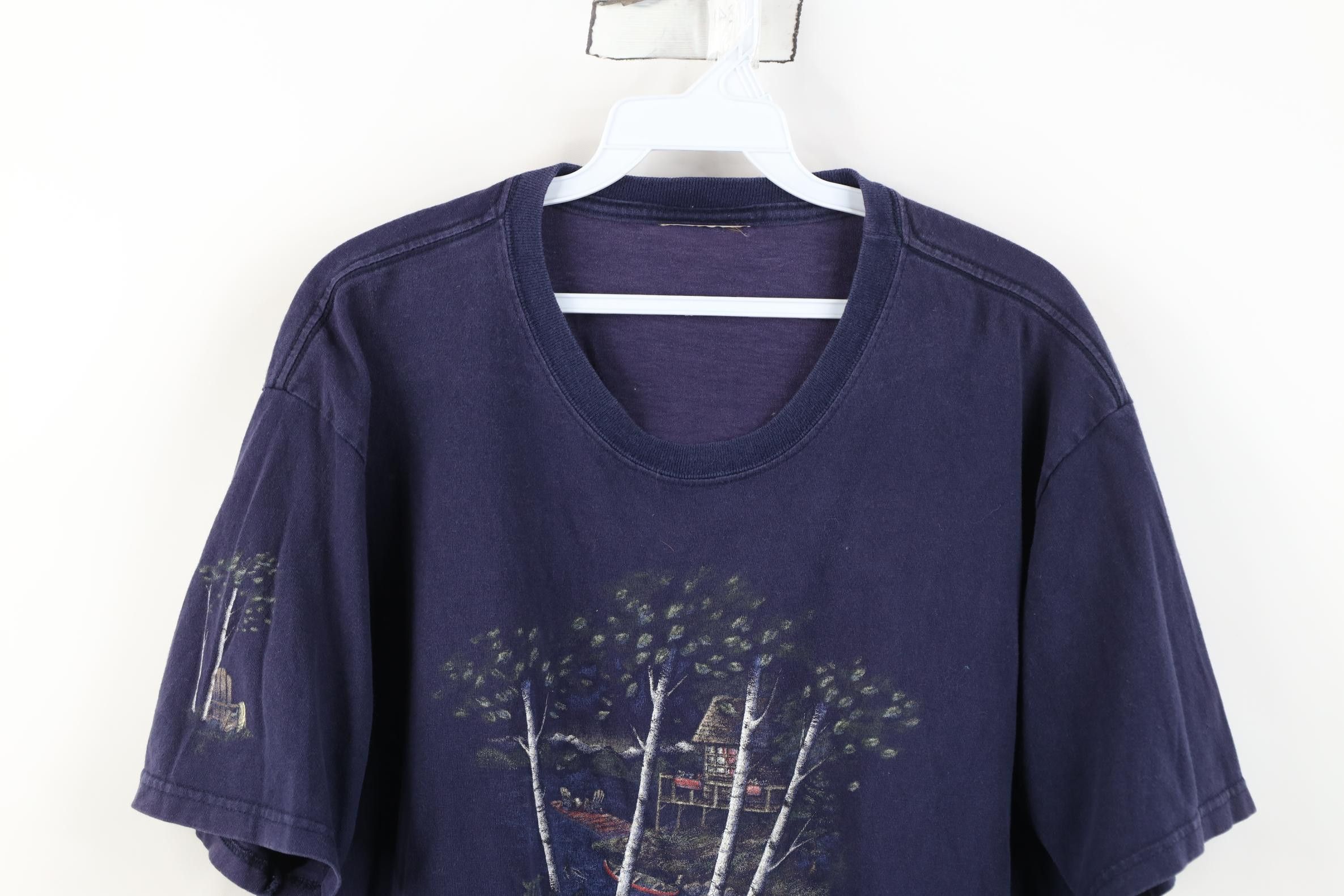 Vintage Vintage 90s Streetwear Country House Nature T-Shirt Blue Size L / US 10 / IT 46 - 2 Thumbnail