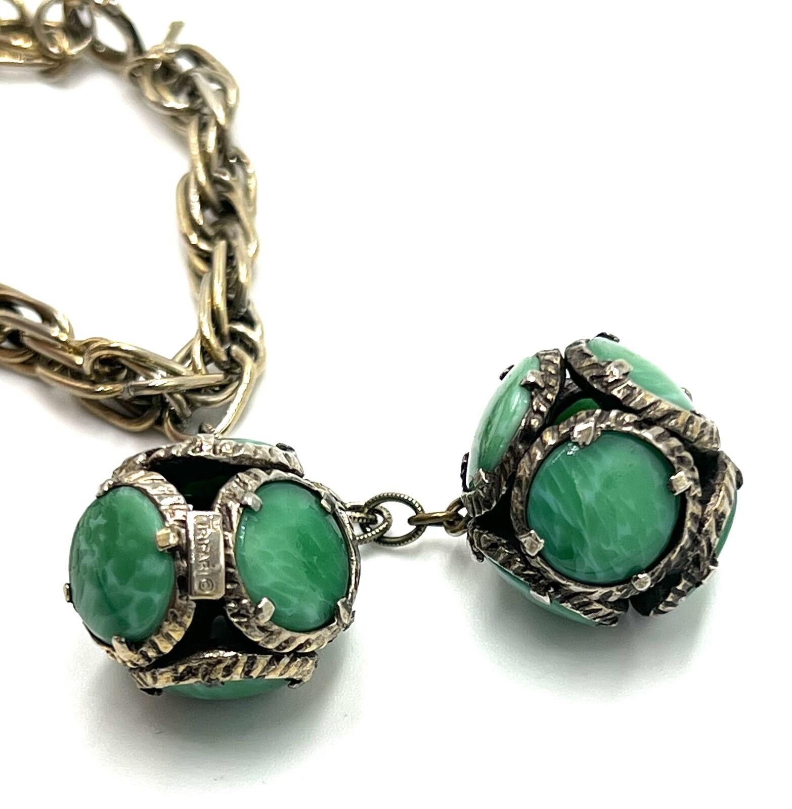 Other Vintage Crown Trifari Lariat Dangle Stained Glass Bracelet Size ONE SIZE - 6 Thumbnail