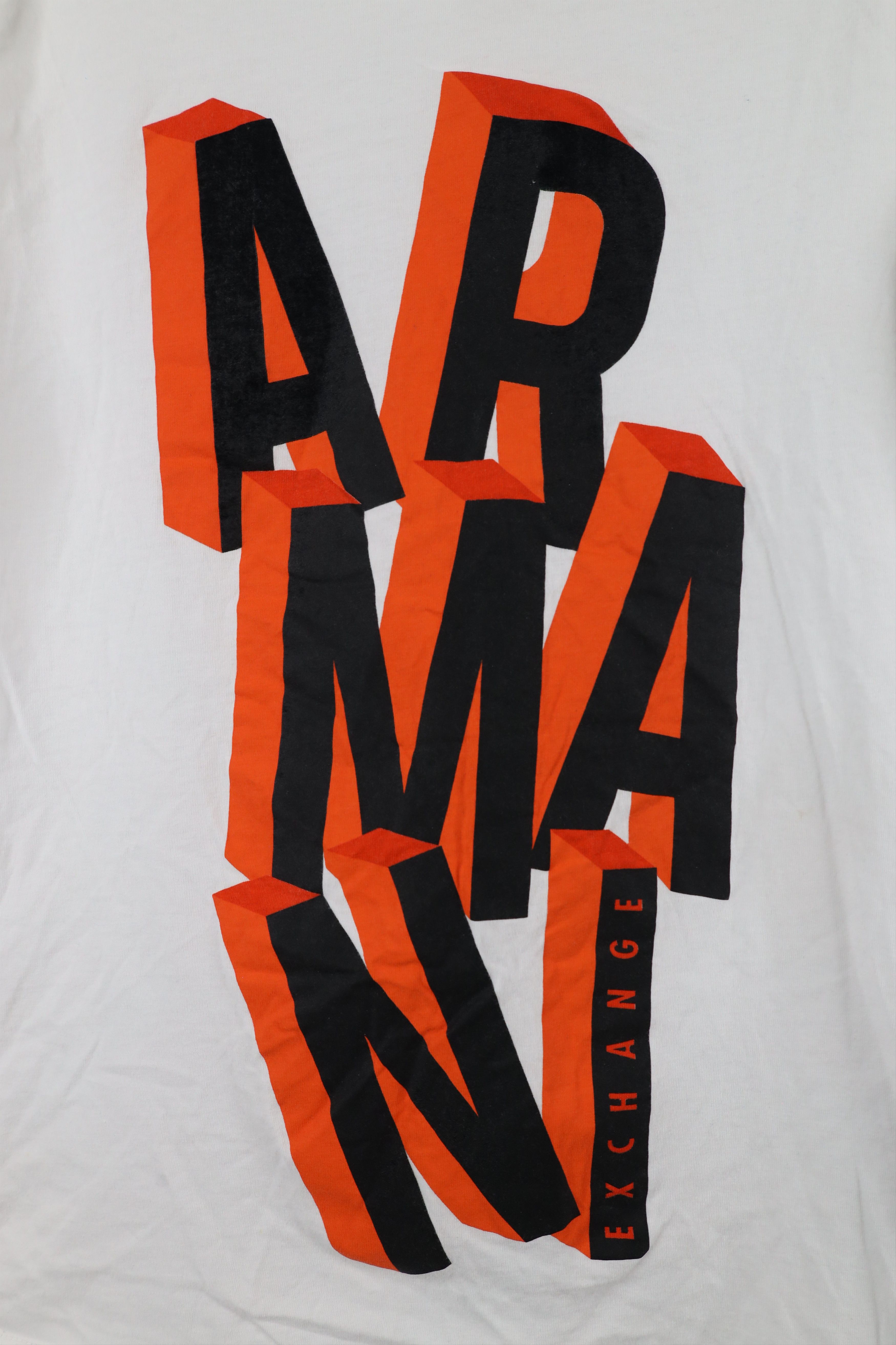 Armani Exchange × Vintage Armani Exchange Distressed Spell Out Block Letter T-Shirt Size US S / EU 44-46 / 1 - 4 Thumbnail