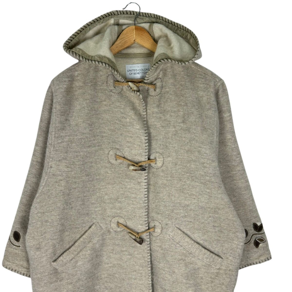United Colors Of Benetton 🌟UNITED COLOUR OF BENETTON ITALY HOODIE DUFFLE JACKET Size M / US 6-8 / IT 42-44 - 3 Thumbnail