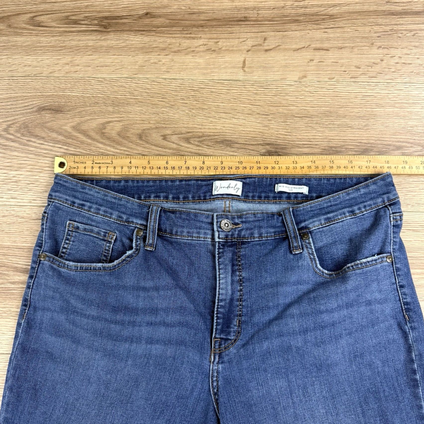 Vintage Wonderly Jeans Women Denim 16S Mid Straight Blue Cotton Blend 8.5-10.5in Regular Size 16S Size 38" / US 16 / IT 52 - 4 Thumbnail