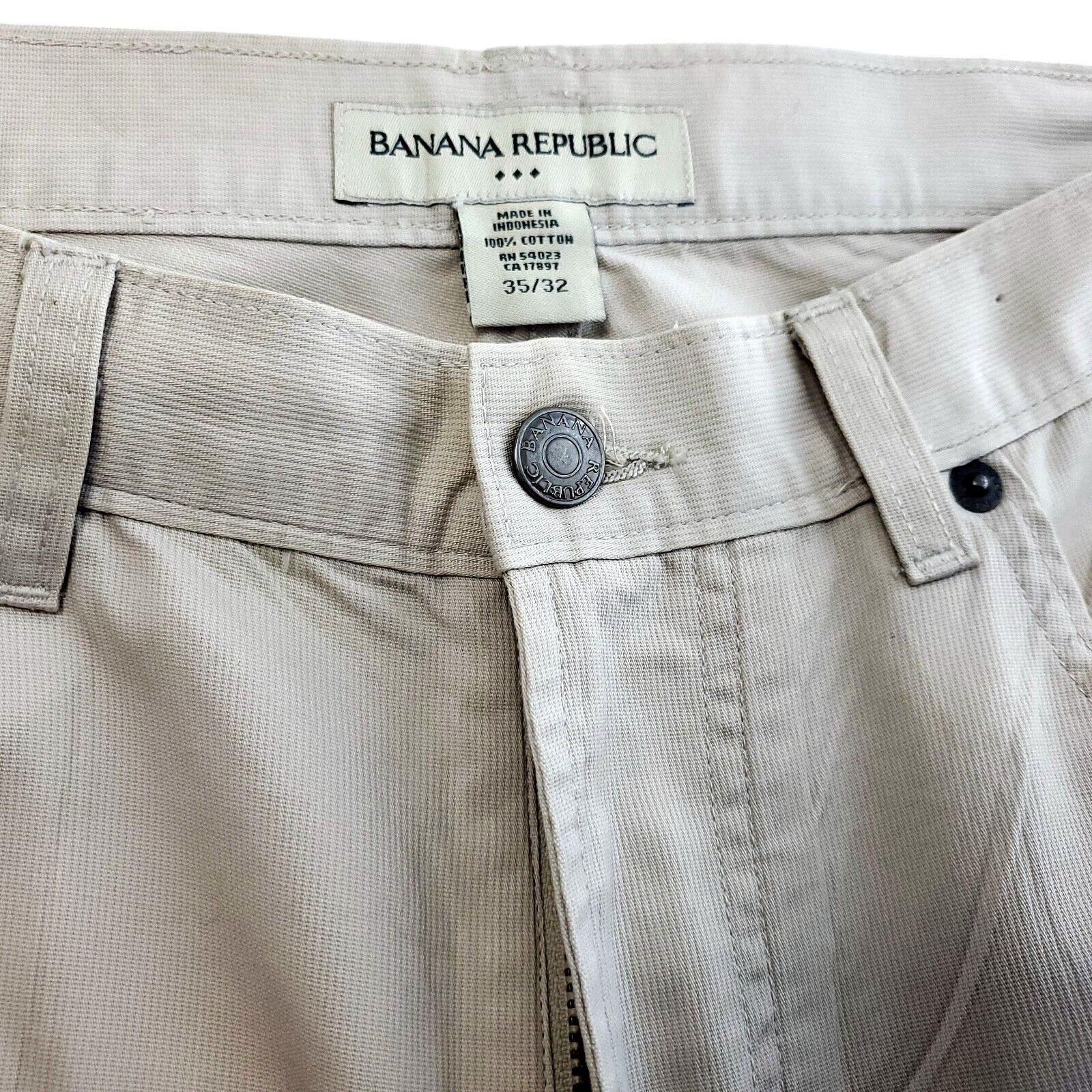 Banana Republic DAMAGED Banana Republic Cotton Denim Cream Tan Jeans 35/32 M Size US 35 - 4 Thumbnail