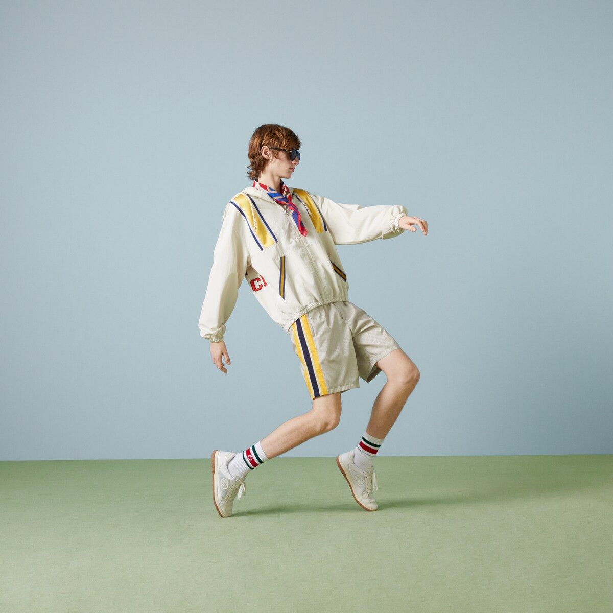 Gucci L Gucci Nylon Zip Jacket Windbreaker I Feel White Yellow Size US L / EU 52-54 / 3 - 2 Thumbnail