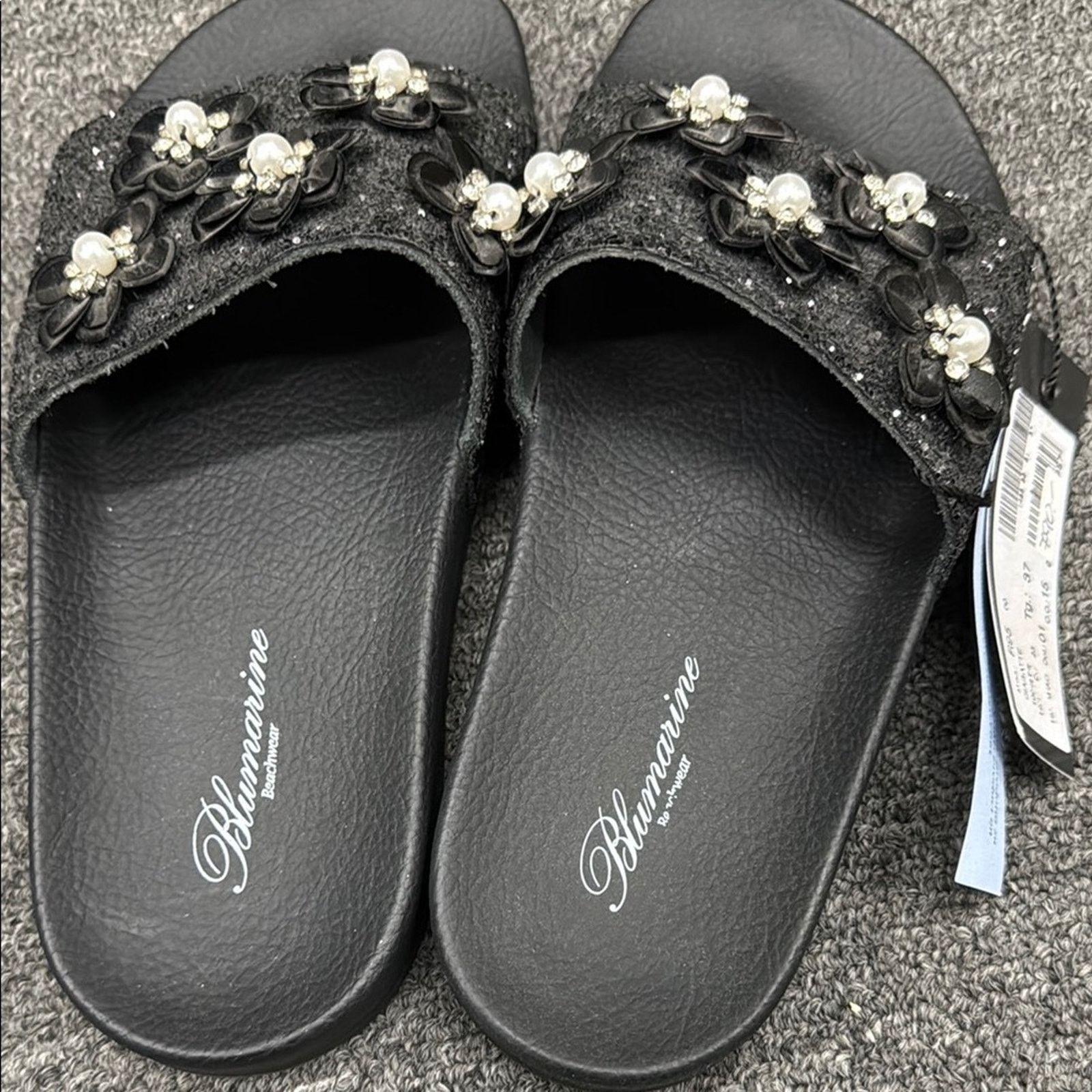 Blumarine NWT Blumarine Black Floral Women's Slides Size 37 US 7 Size US 7 / IT 37 - 5 Thumbnail
