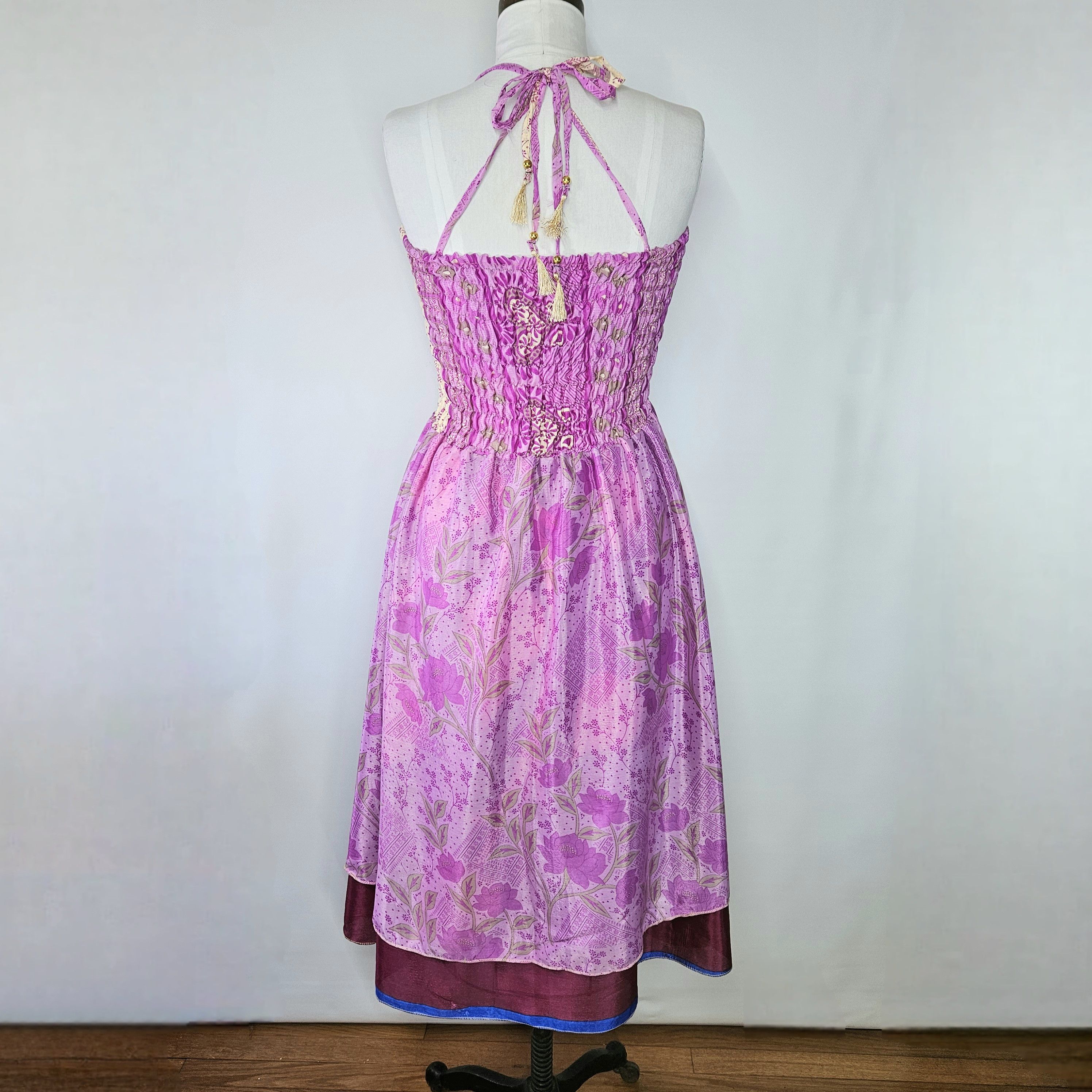 Other Sari Silk OS S/M/L NEW Dress Skirt Recycled Handcrafted Size ONE SIZE - 4 Thumbnail