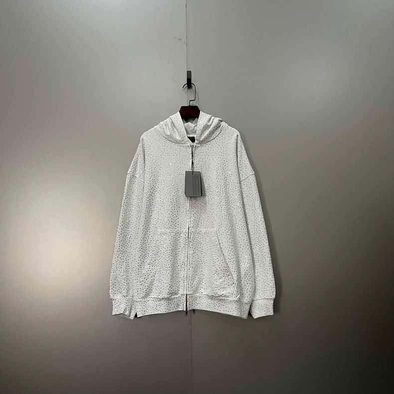 Balenciaga Full rhinestone zipper hoodie