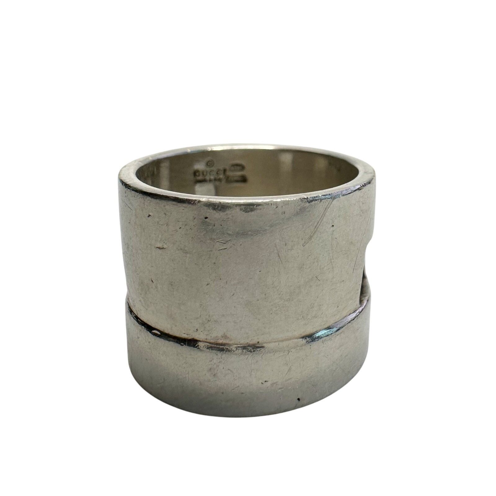 Gucci Gucci Geometric G Wide Sterling Silver Ring - size 7 Size ONE SIZE - 4 Thumbnail
