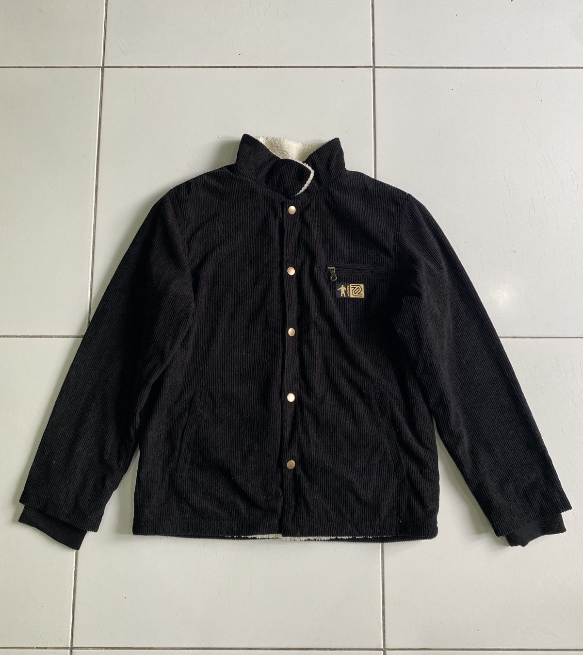 Japanese Brand Seven 2 cundroy sherpa button Pullover Black jackets Size US L / EU 52-54 / 3 - 1 Thumbnail