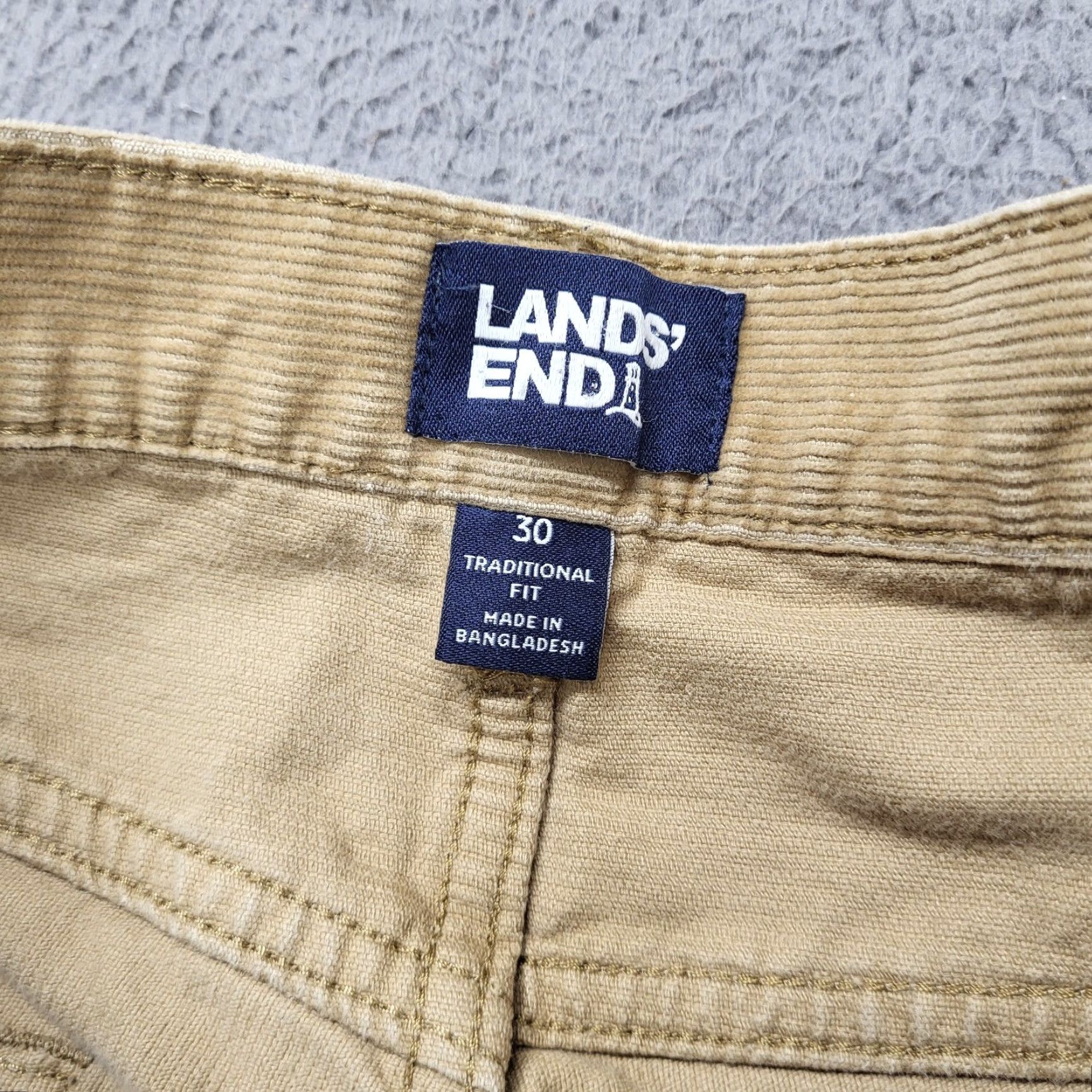 Lands' End Lands' End Corduroy Pants Men Size 30 Khaki Tan Traditional Fit Cotton Blend Straight Leg Pockets Size US 30 / EU 46 - 2 Thumbnail